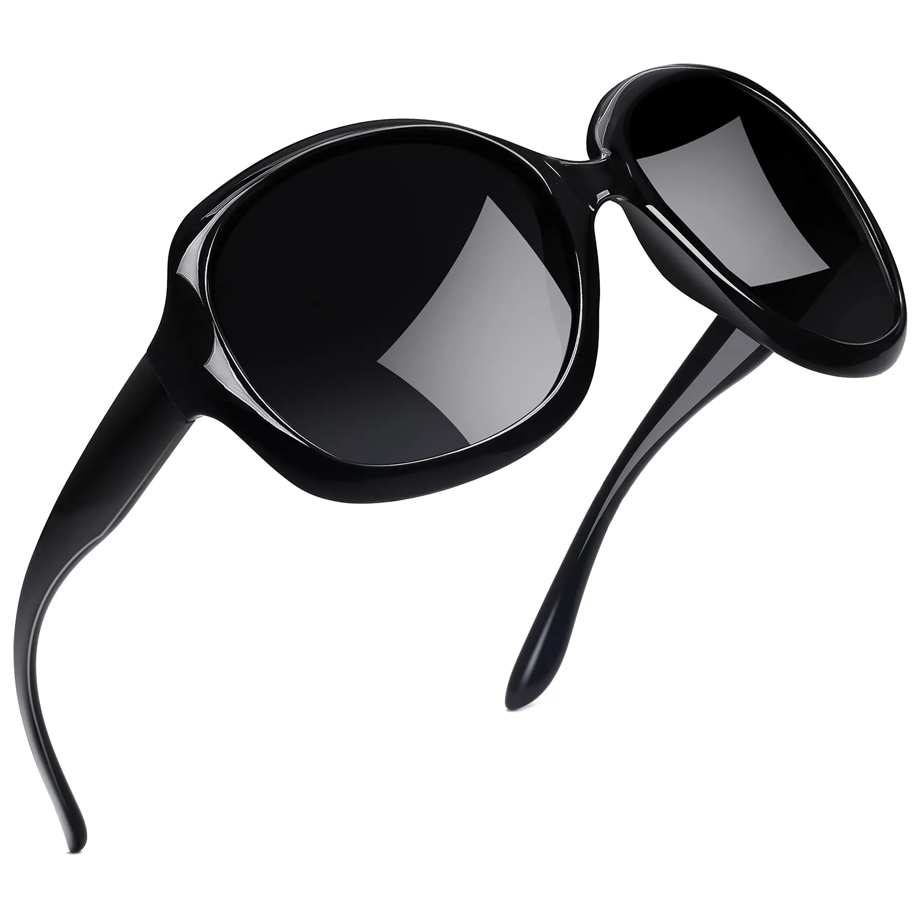 Joopin Occhiali da Sole Donna Polarizzati Rettangolari Vintage Grandi UV400 Neri