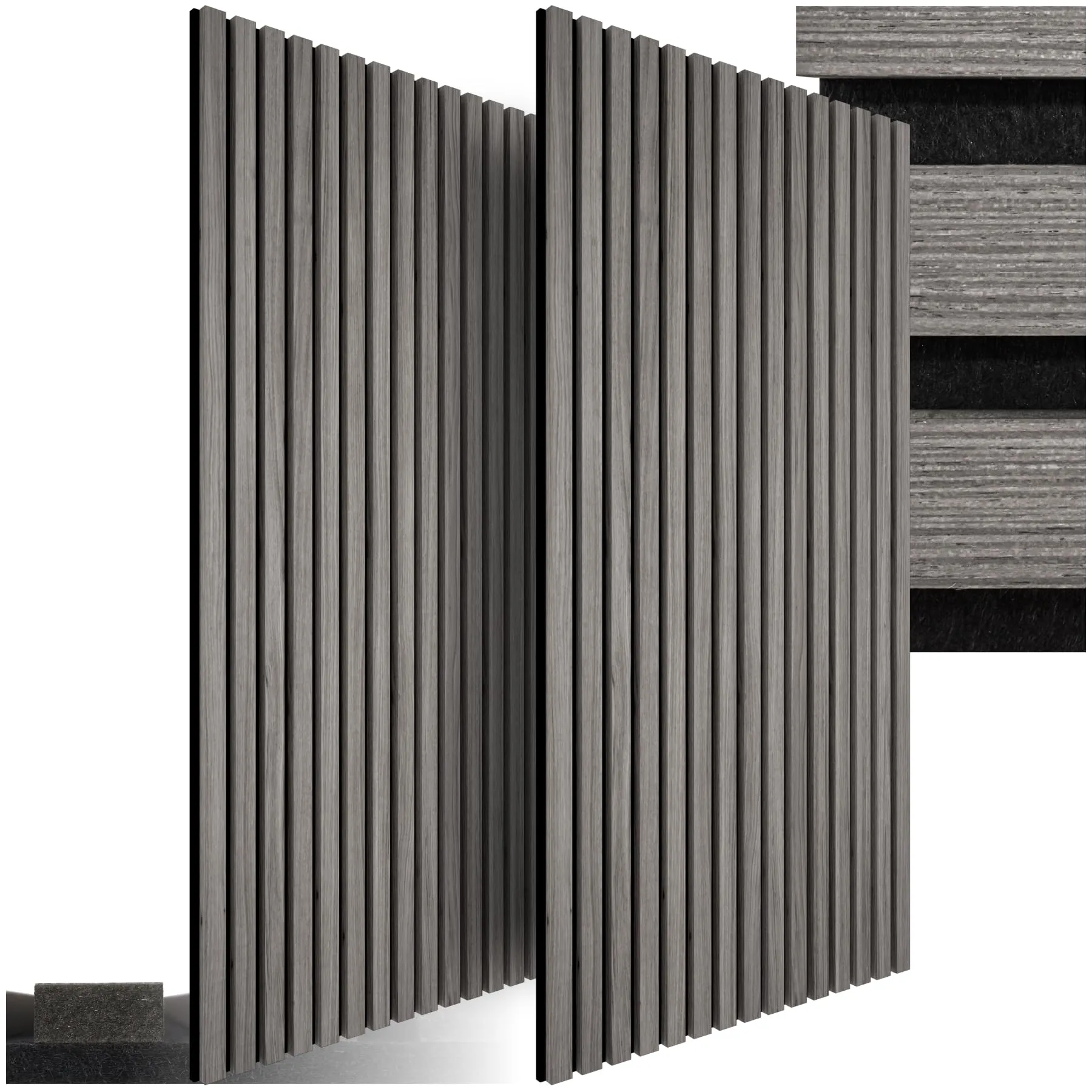 TecTake® Set di 2 Pannelli Acustici Effetto Legno - Rovere Grigio Chiaro