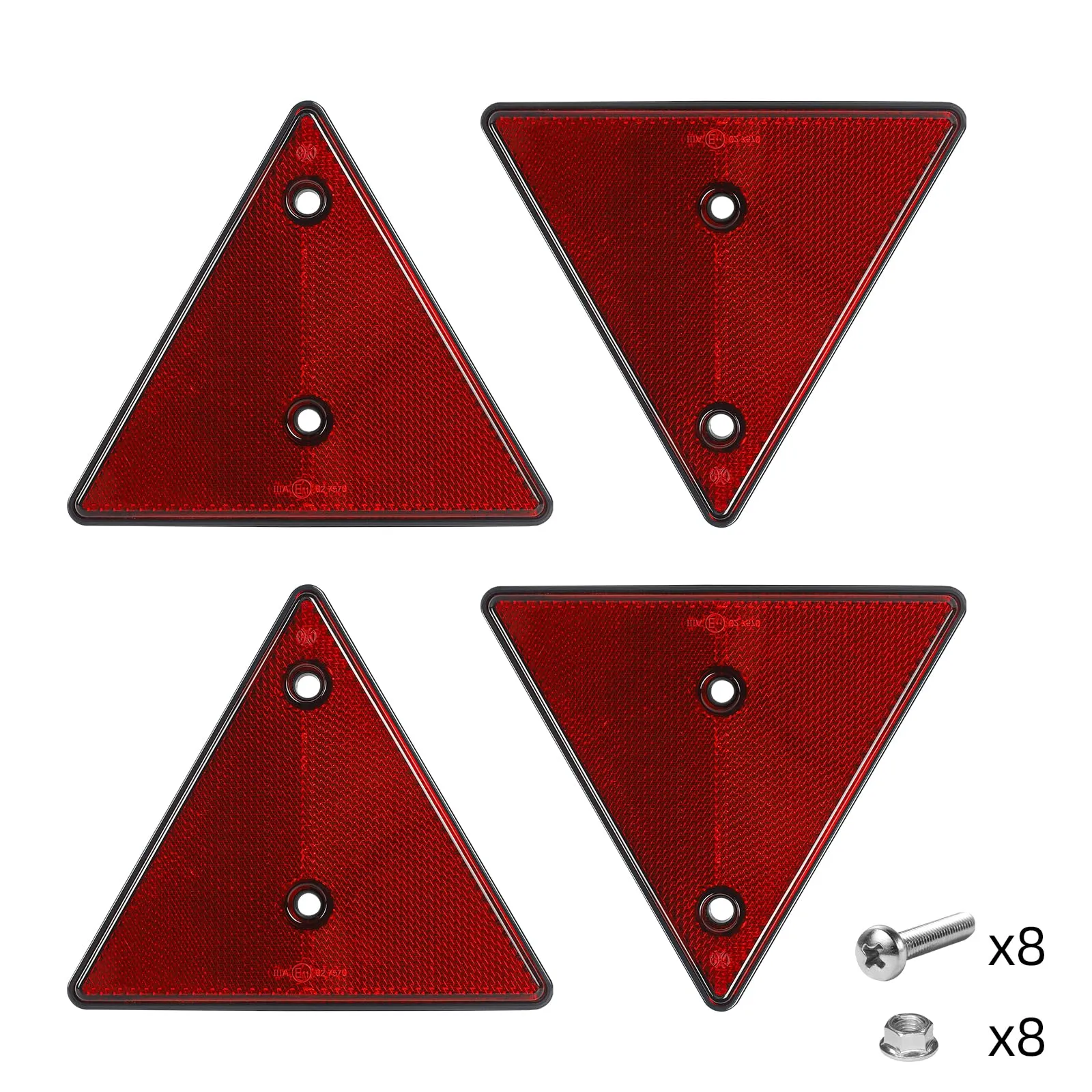 AOHEWEI 4 x Riflettori Posteriori Rossi Triangolo Riflettente per Rimorchio