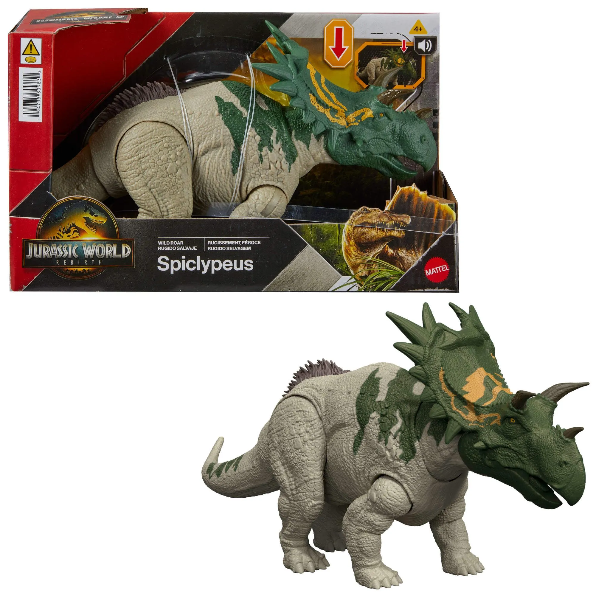 Mattel Jurassic World La Rinascita - Spiclypeus Ruggito Selvaggio