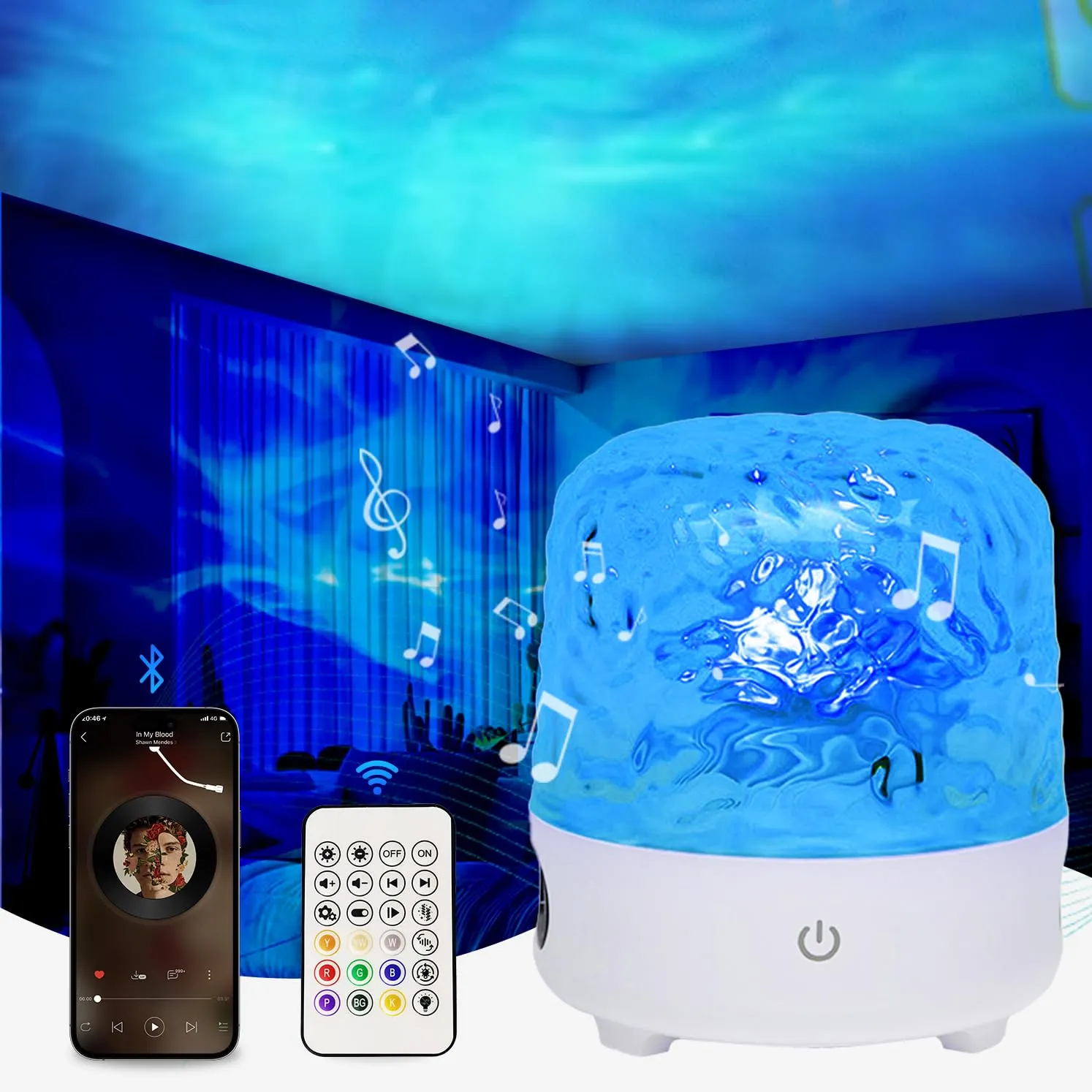 Proiettore di Onde Oceaniche e Galassie con Bluetooth