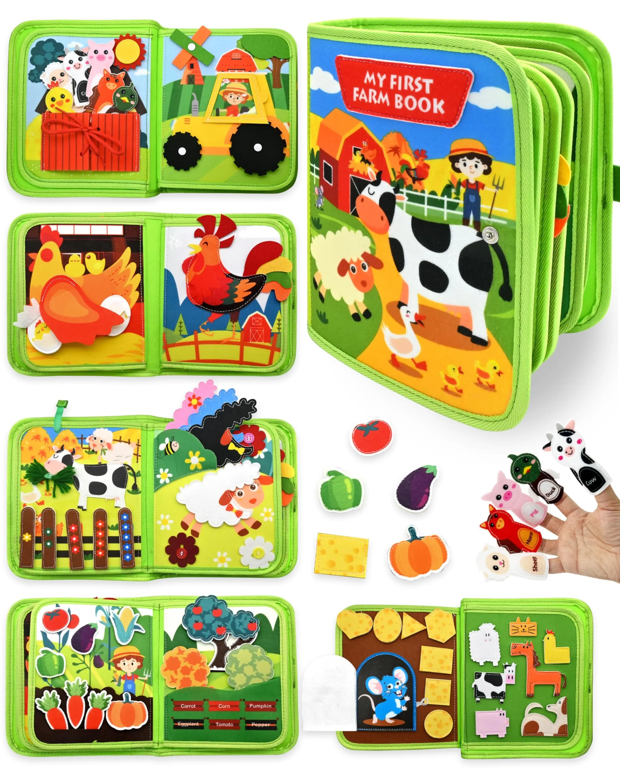 Meafeng Busy Board Libro Montessori Interattivo 1 Anno