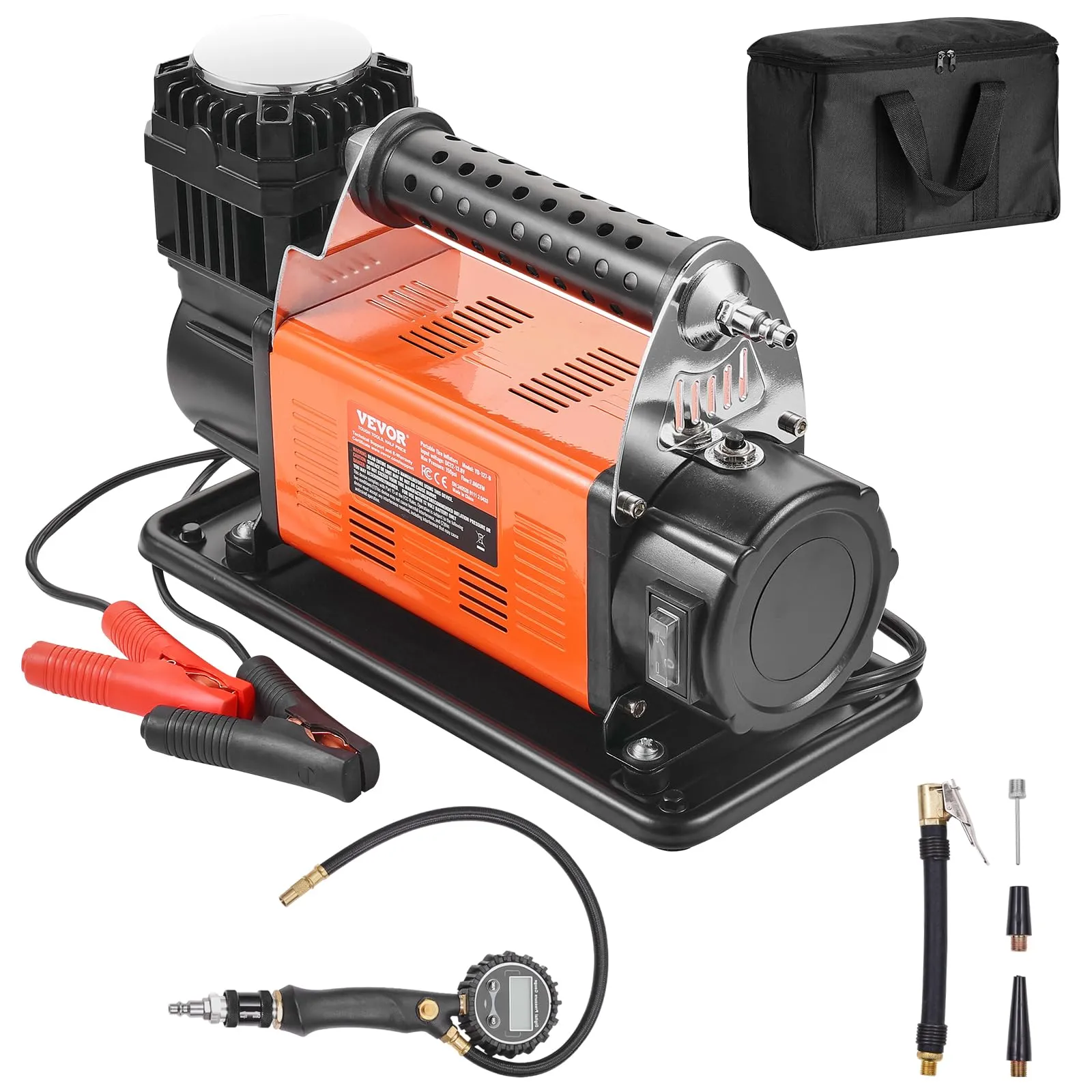 VEVOR Compressore d'Aria 12V 200L/min con Gonfiatore Digitale per Pneumatici