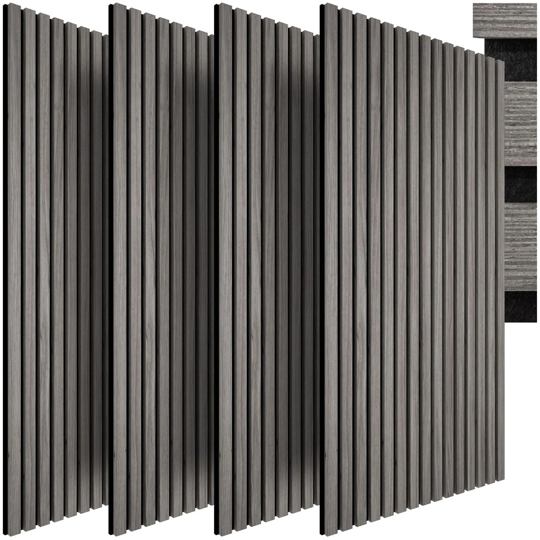 TecTake® Set di 4 Pannelli Acustici Effetto Legno - Rovere Grigio Chiaro