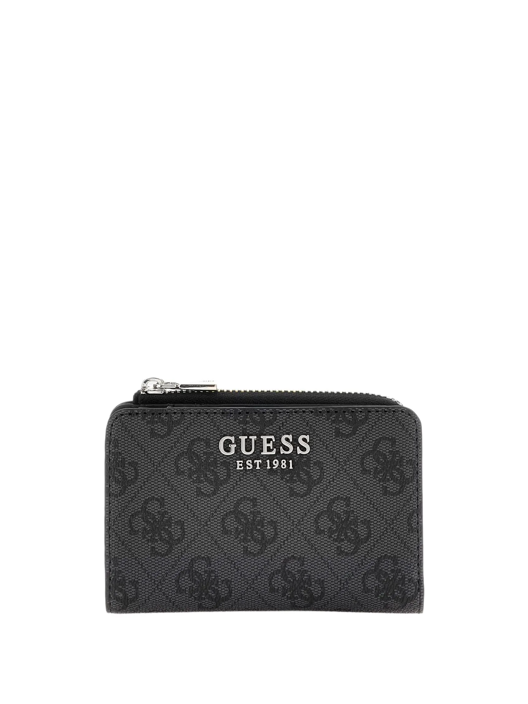 GUESS Laurel II - Portafoglio da Donna con Cerniera, Logo Carbone
