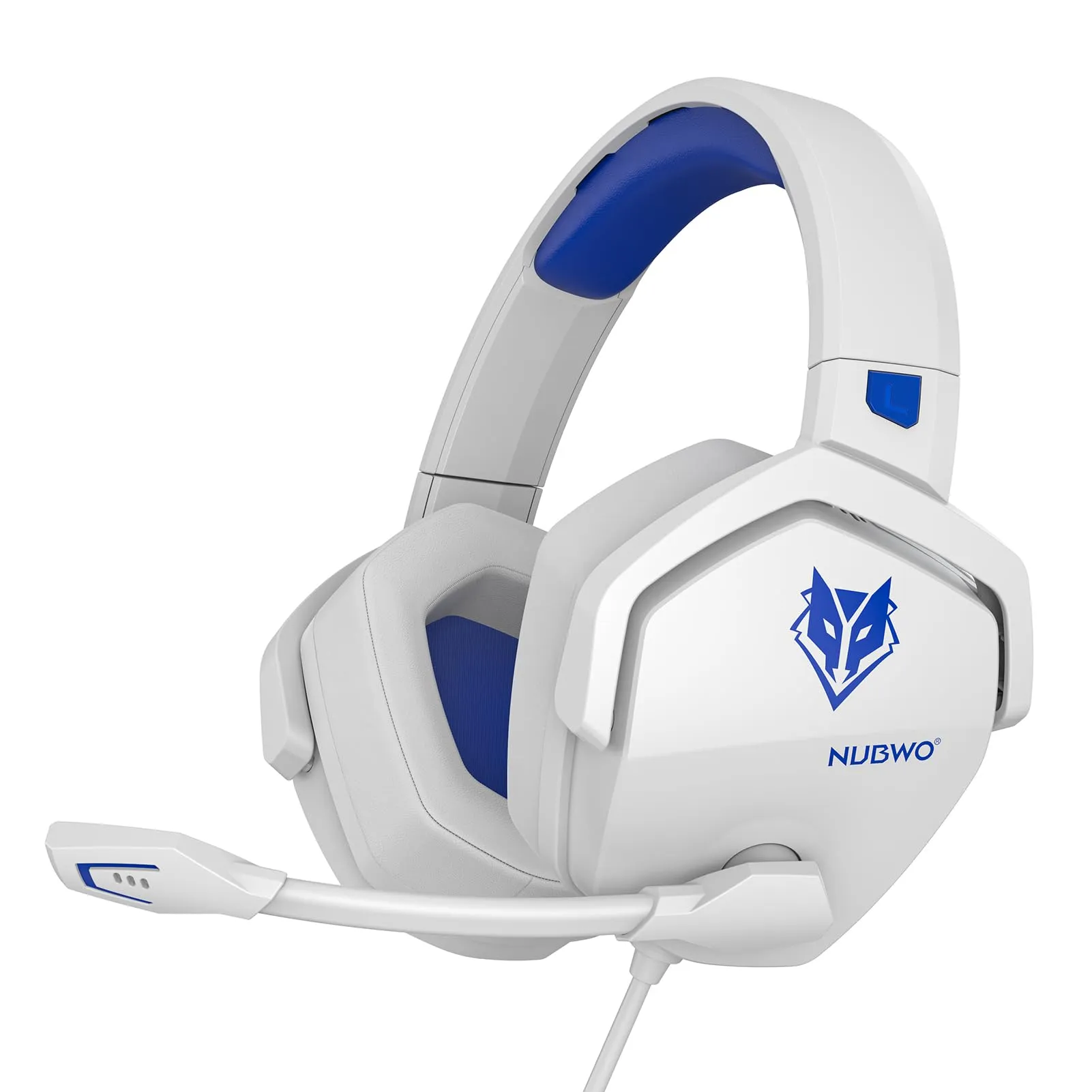 NUBWO Cuffie Gaming PS4, PS5, PC, Xbox One - Bianco/Blu