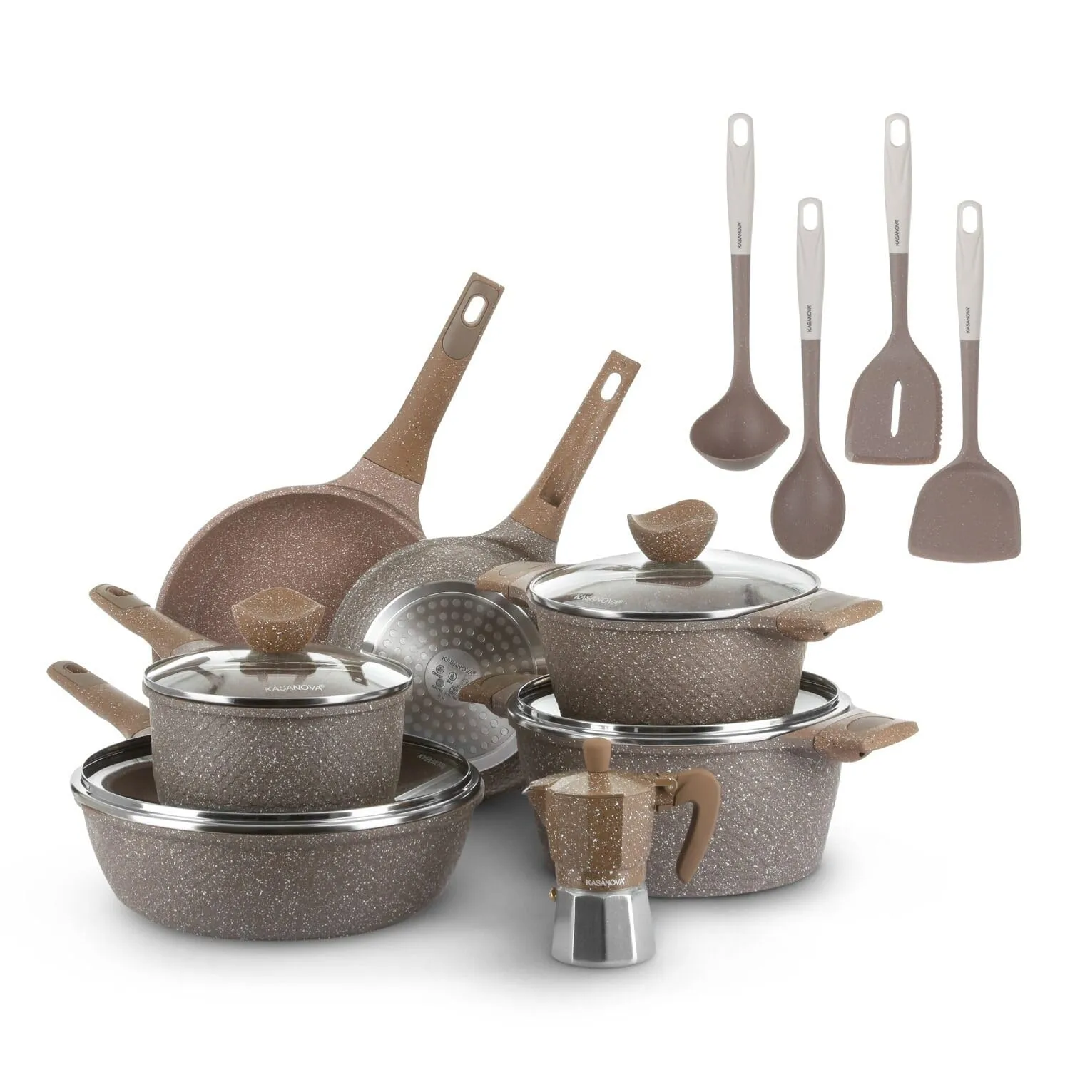 Batteria pentole 15 pezzi Mrs Wood Kasanova