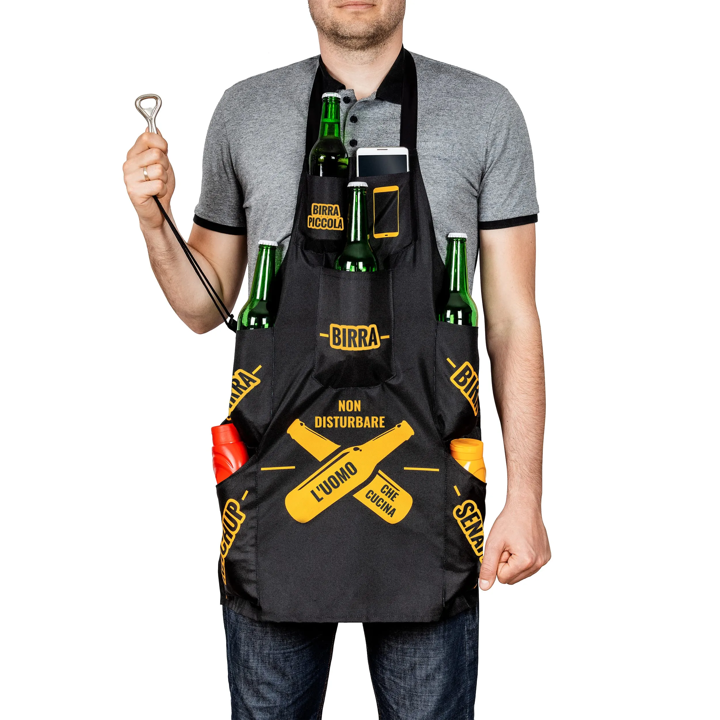 Froster Grembiule da Cucina per Uomo con Tasche per Birra
