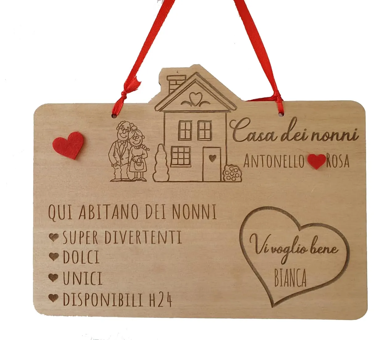 Targhetta in legno personalizzata Festa dei Nonni