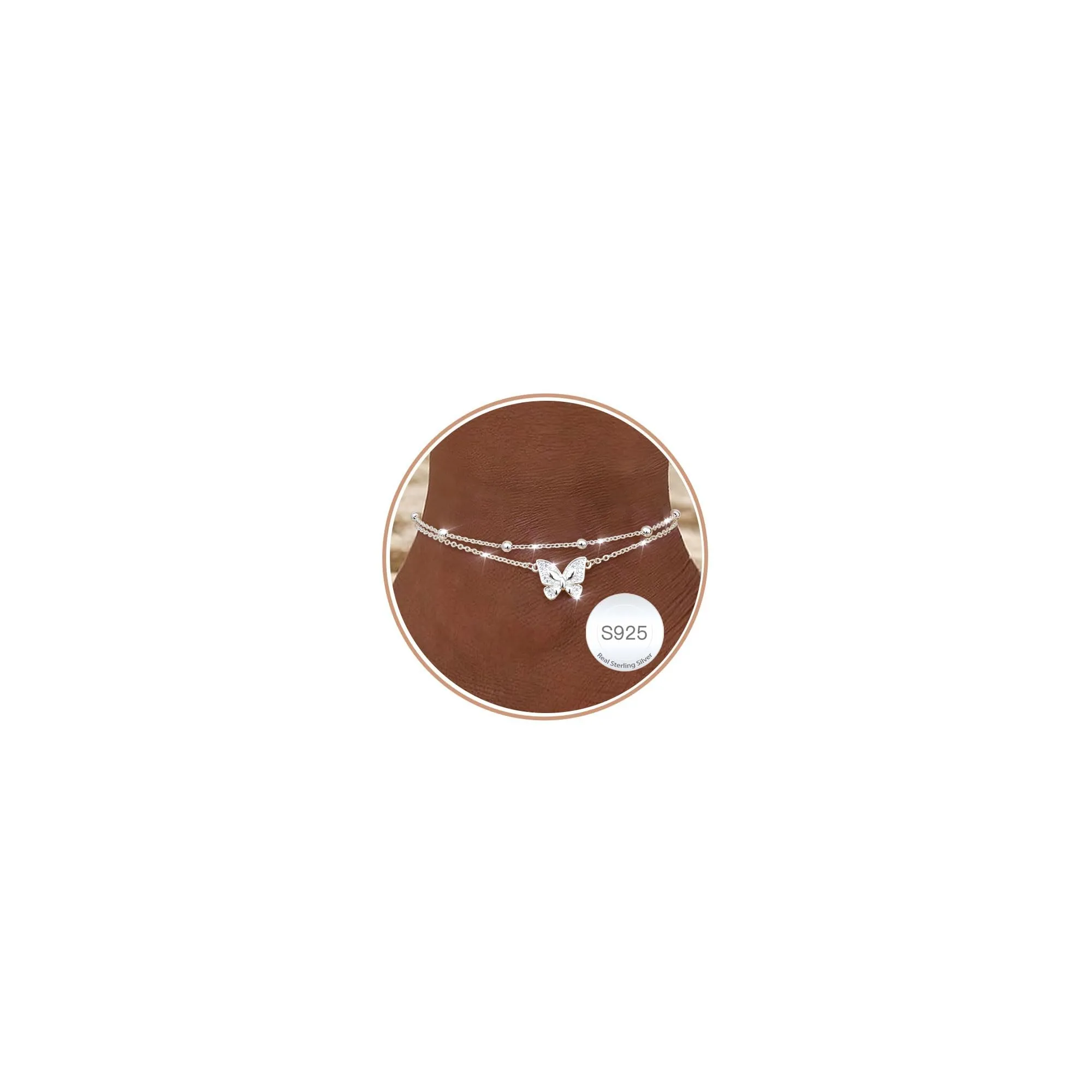 LOLIAS Cavigliera Donna Argento 925 Impermeabile con Charm a Scelta