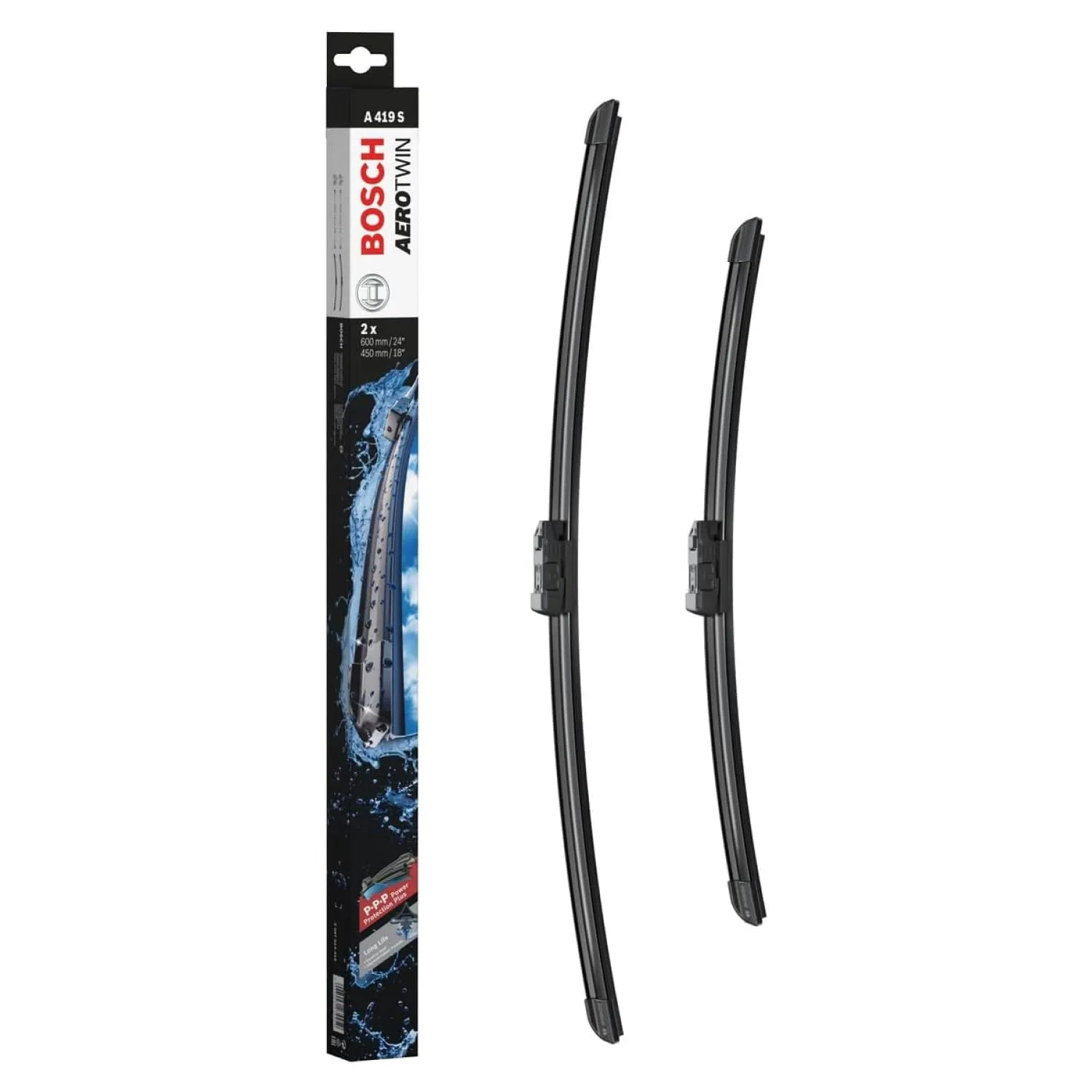 Tergicristalli Bosch Aerotwin A419S, Lunghezza 600mm/450mm, 1 set per parabrezza anteriore