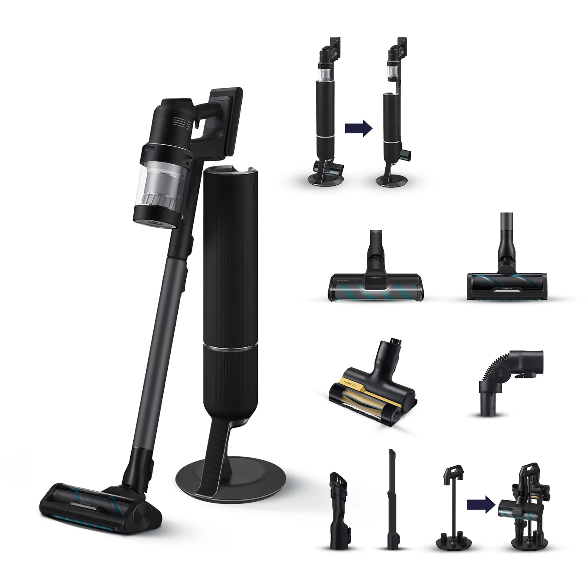 Samsung BESPOKE Jet Ultra complete extra VS90F40DEK/WA - Aspirapolvere Senza Filo, Potenza 400W