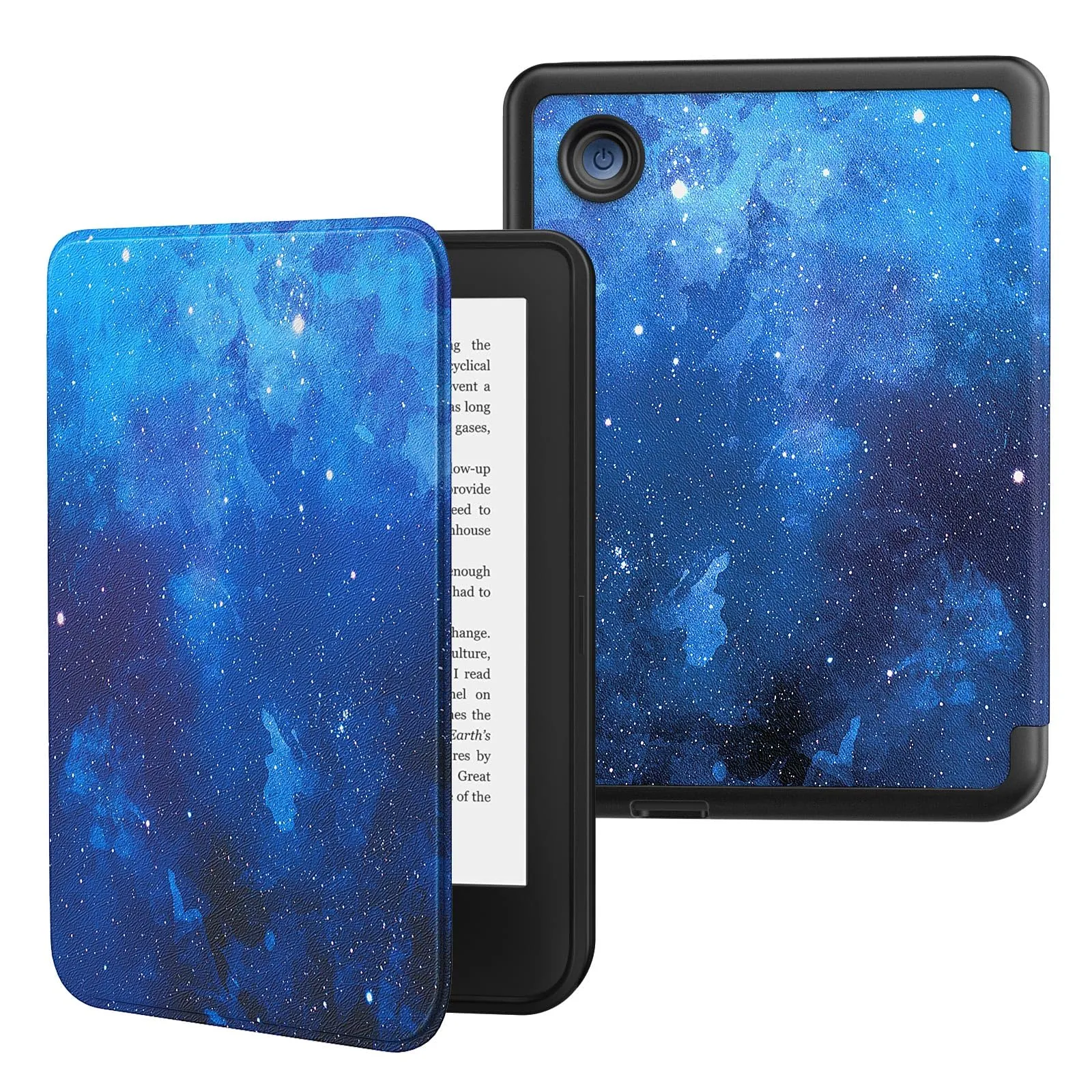 MoKo Custodia per Tolino Shine Color/Shine 5(2024)/Shine 4(2022) e Kobo Clara BW/Colour/2E 6", Cielo Stellato Blu