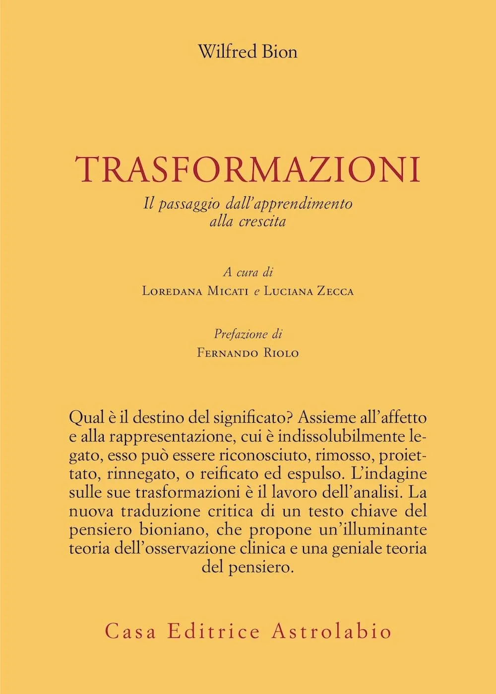 Trasformazioni. Il passaggio dall'apprendimento alla crescita