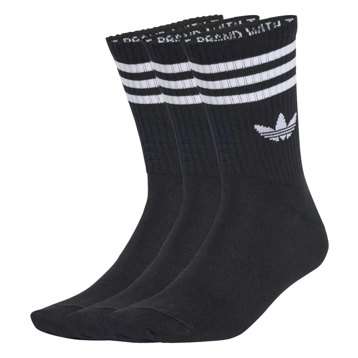 Adidas Originals Adicolor Trefoil Crew - Confezione da 3 Calzini Neri