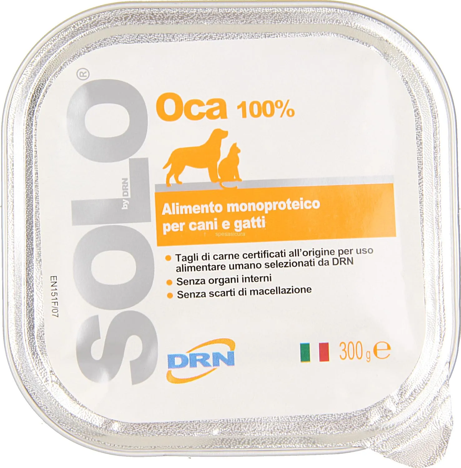 DRN Solo Oca - Alimento Monoproteico per Cani e Gatti - 18 x 300g