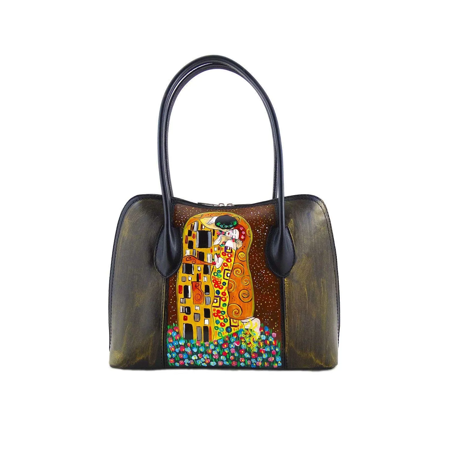 Borsa in pelle dipinta a mano - IL BACIO DI KLIMT