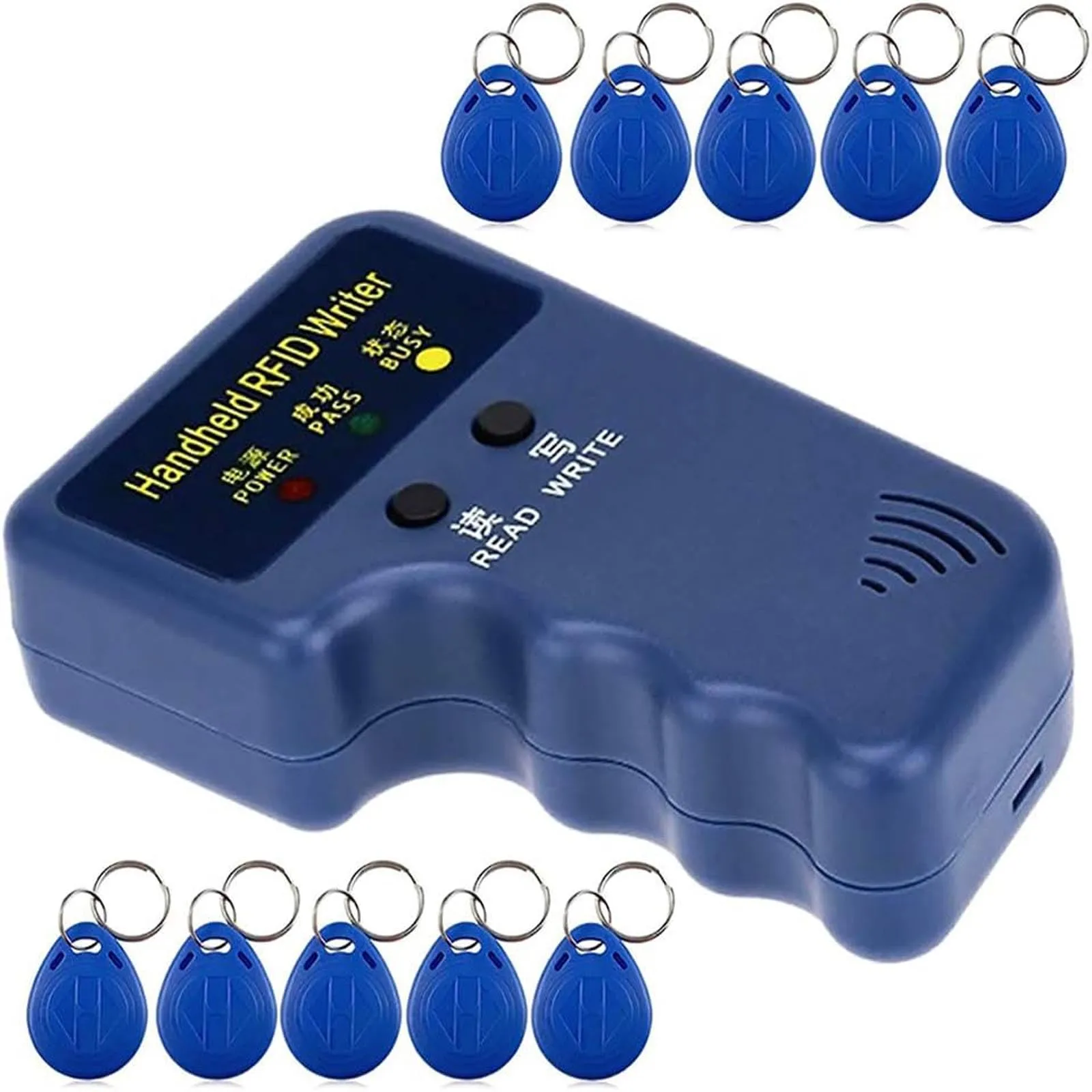 Lettore/Scrittore RFID 125kHz Portatile con 10 Portachiavi T5577