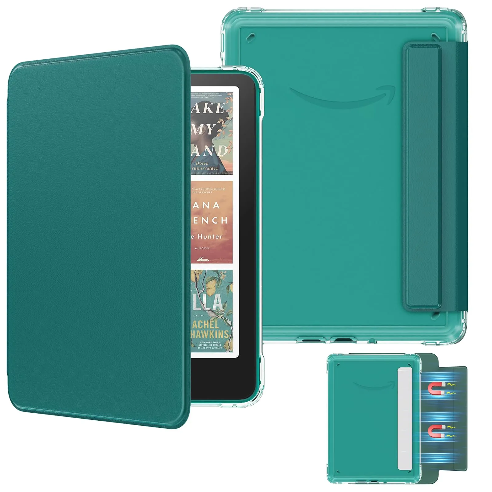 MoKo Custodia Magnetica Staccabile per 7" Kindle Paperwhite 12a Gen 2024 & Kindle Colorsoft 2024/2025, Verde Giada