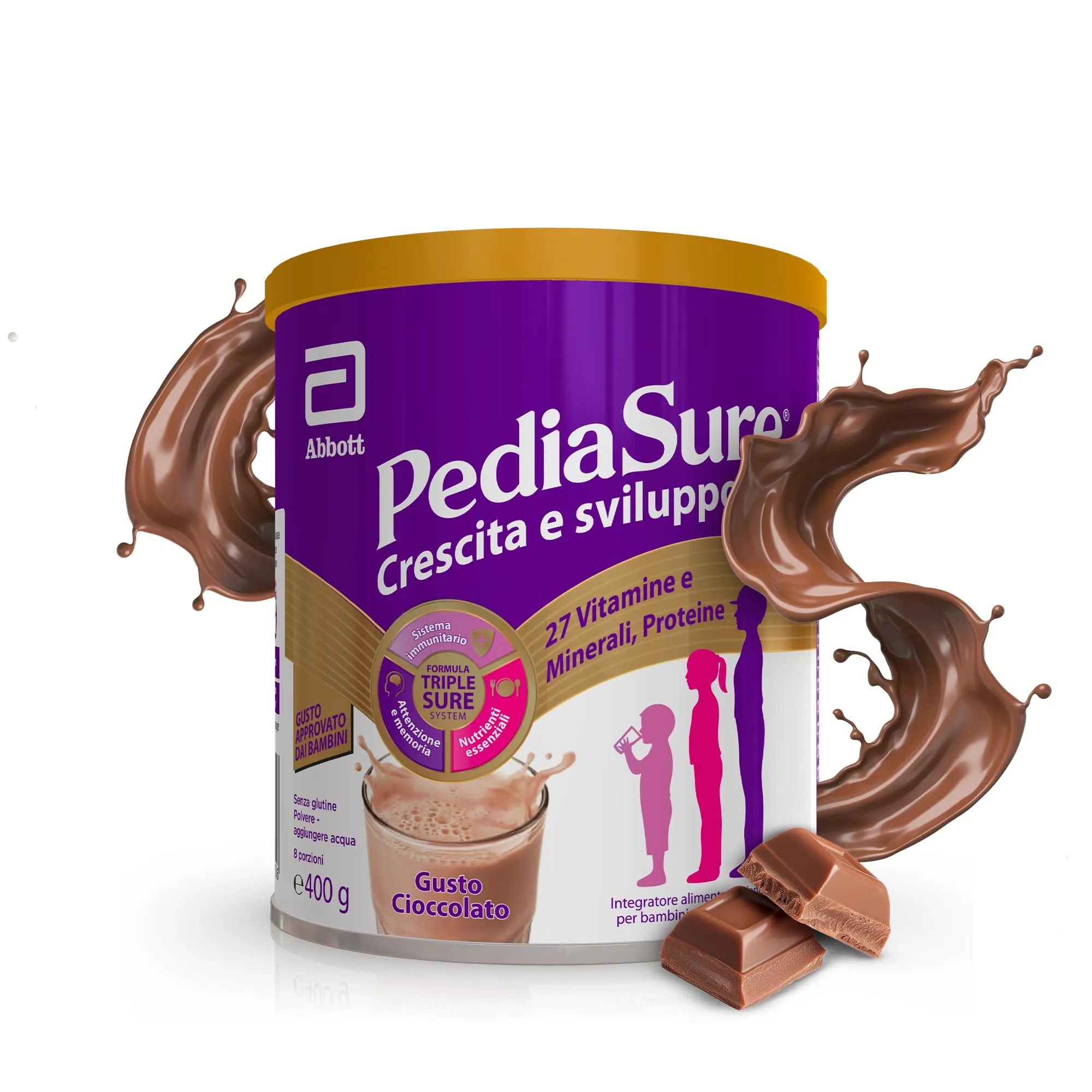 PediaSure Crescita e Sviluppo Cioccolato - Integratore Alimentare per Bambini