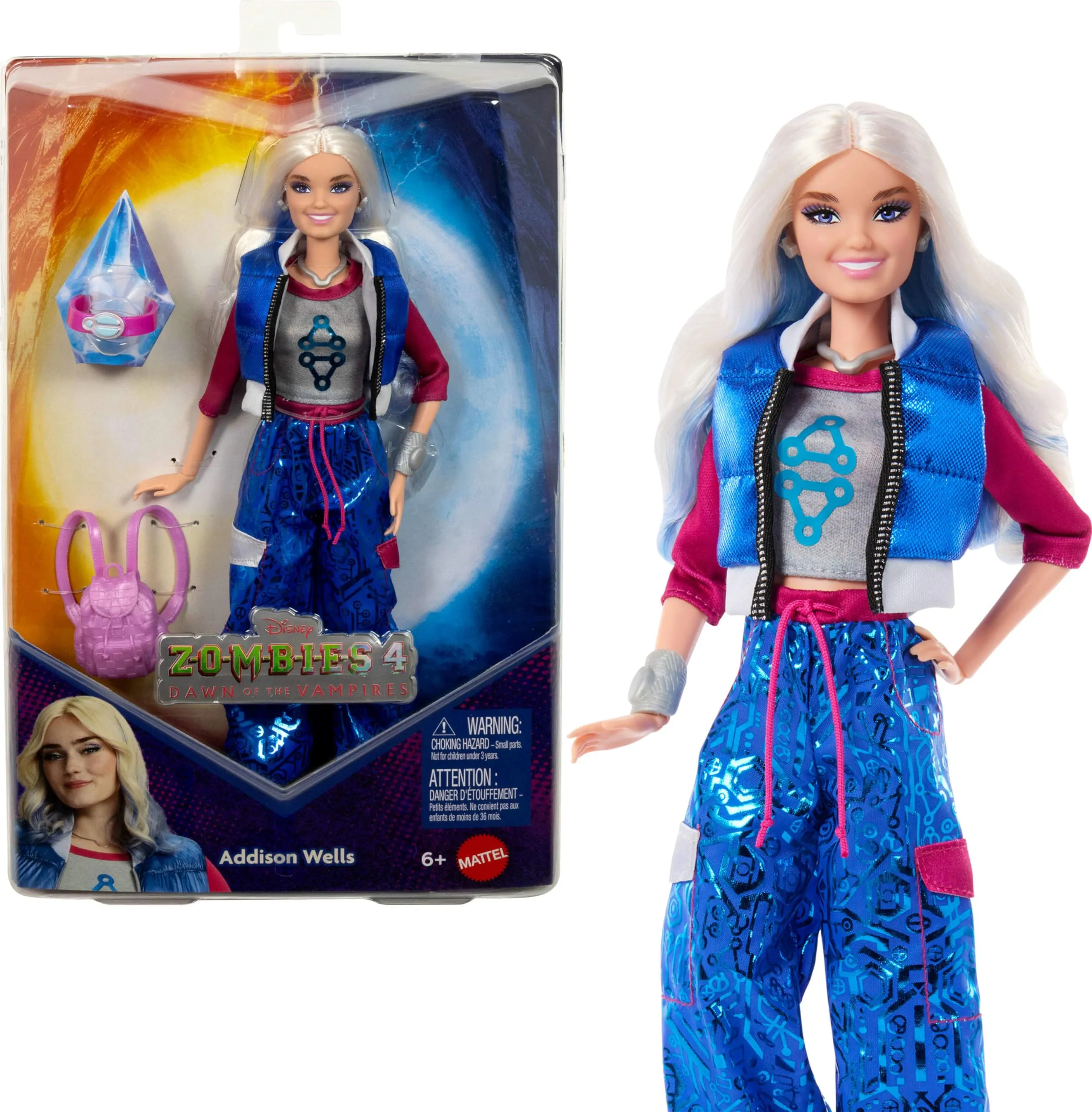Mattel Disney Zombies 4: L’Alba dei Vampiri, Addison Wells, bambola deluxe