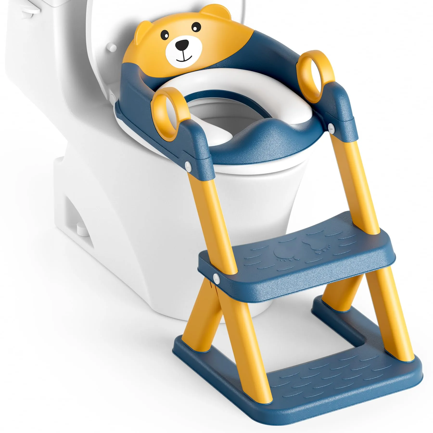 Rabb 1st Riduttore WC per Bambini con Scala, Blu e Giallo
