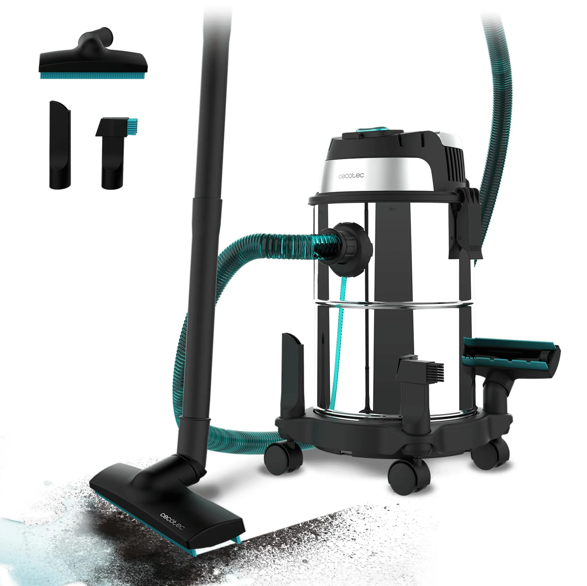 Cecotec Conga Rockstar Wet & Dry Steel - Aspiratore Solidi e Liquidi Multifunzione