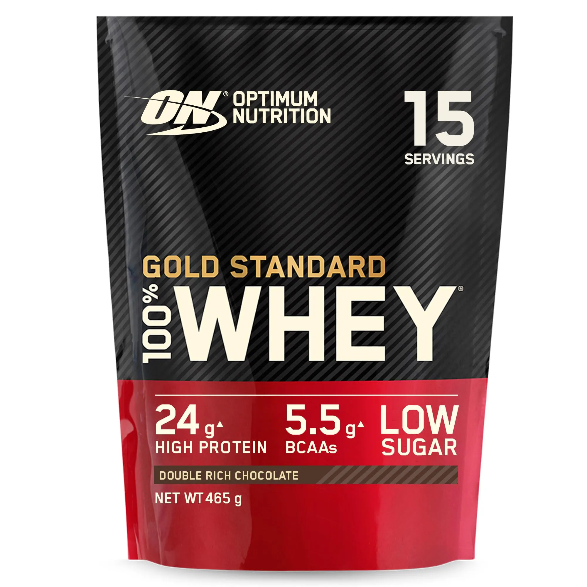 Optimum Nutrition Gold Standard 100% Whey, Proteine in Polvere, Gusto Doppio Cioccolato, 465g