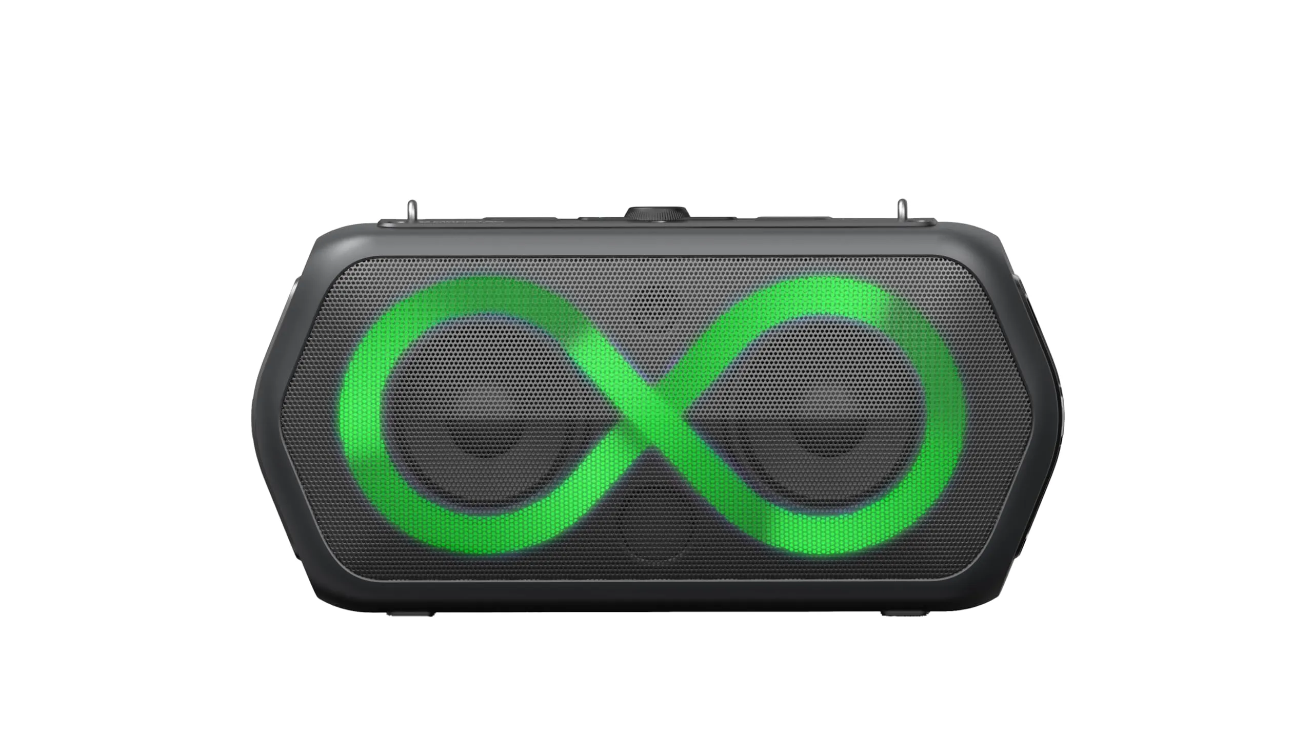 Majestic FIRE 39 - Speaker Wireless audio 5.3, Luci LED multicolor 13 effetti, ingressi USB/Micro SD/AUX/Mic/Chitarra, TWS, IPX4, Batteria ricaricabile, tracolla per il trasporto