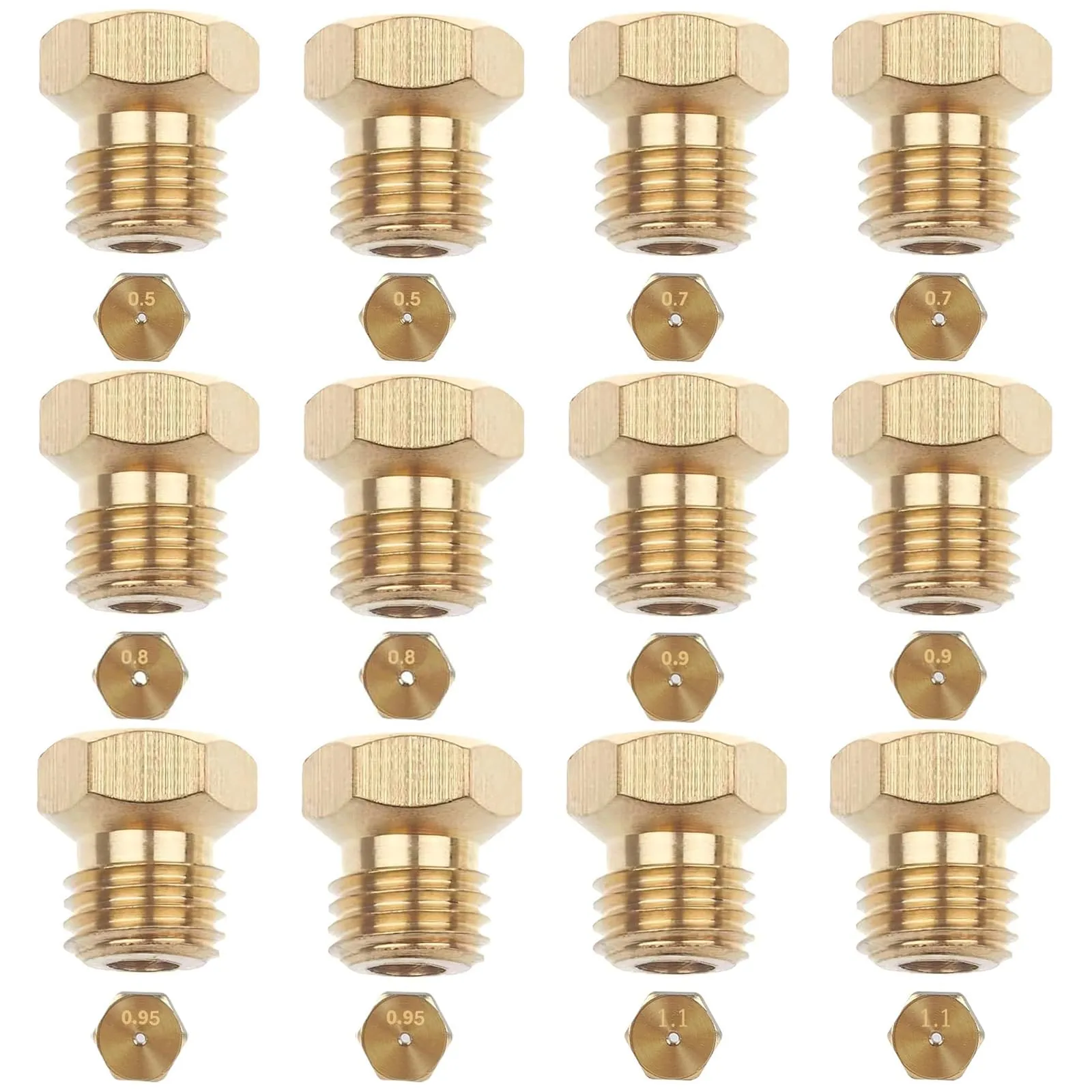 Kit 12 Ugelli Gas Metano GPL per Piano Cottura - Diverse Misure