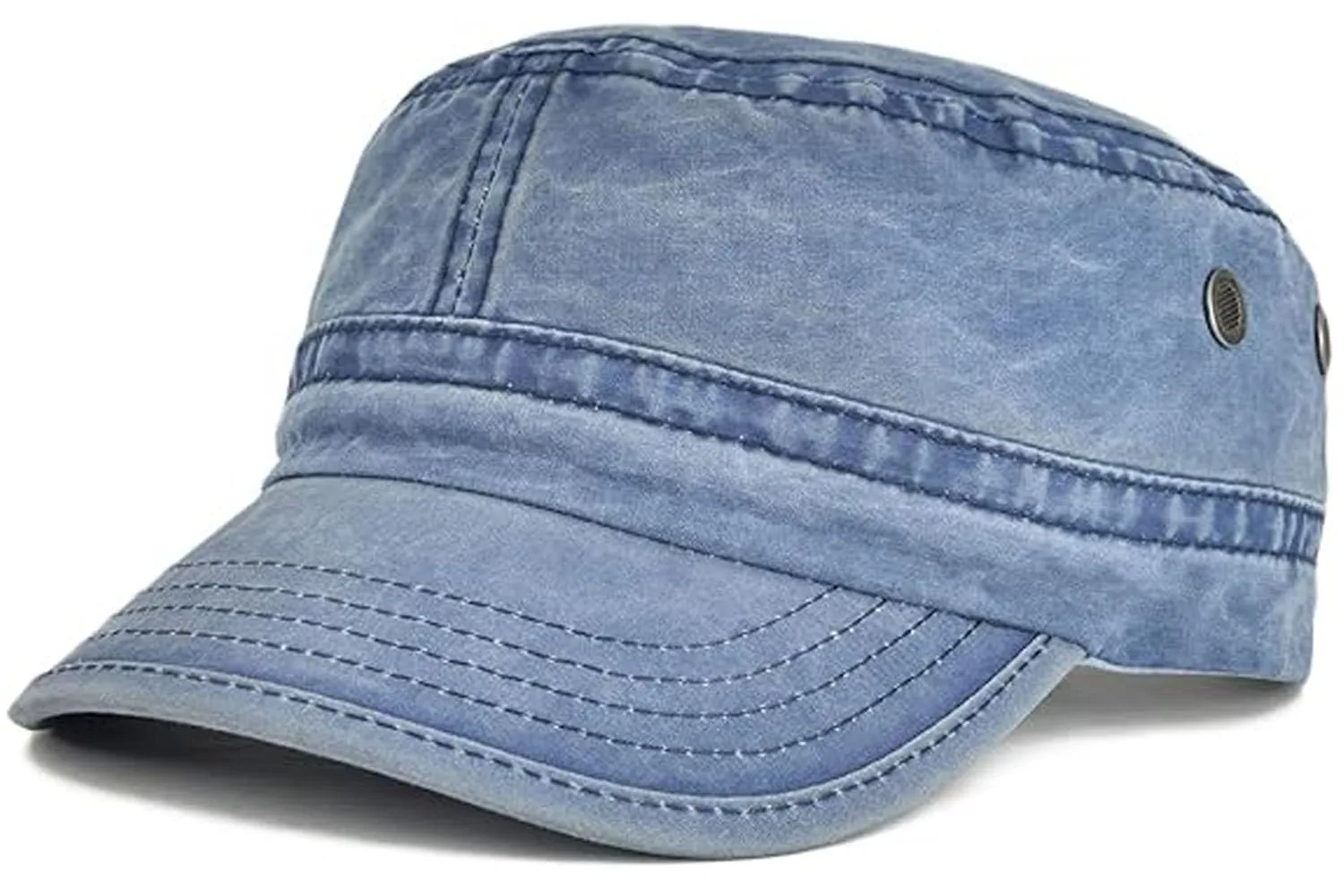 BABAHU Cappellino Militare in Cotone Lavato Verde Militare