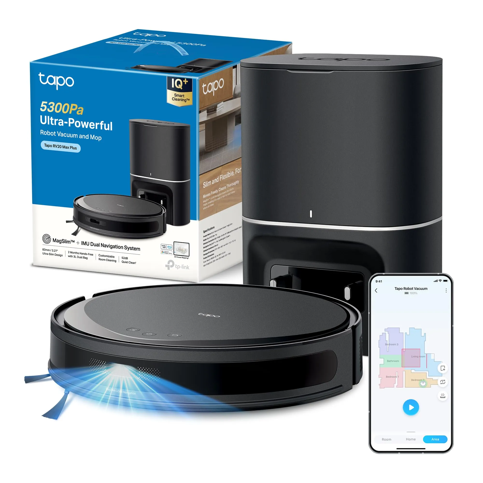 Tapo RV20 MAX Plus Robot Aspirapolvere Lavapavimenti