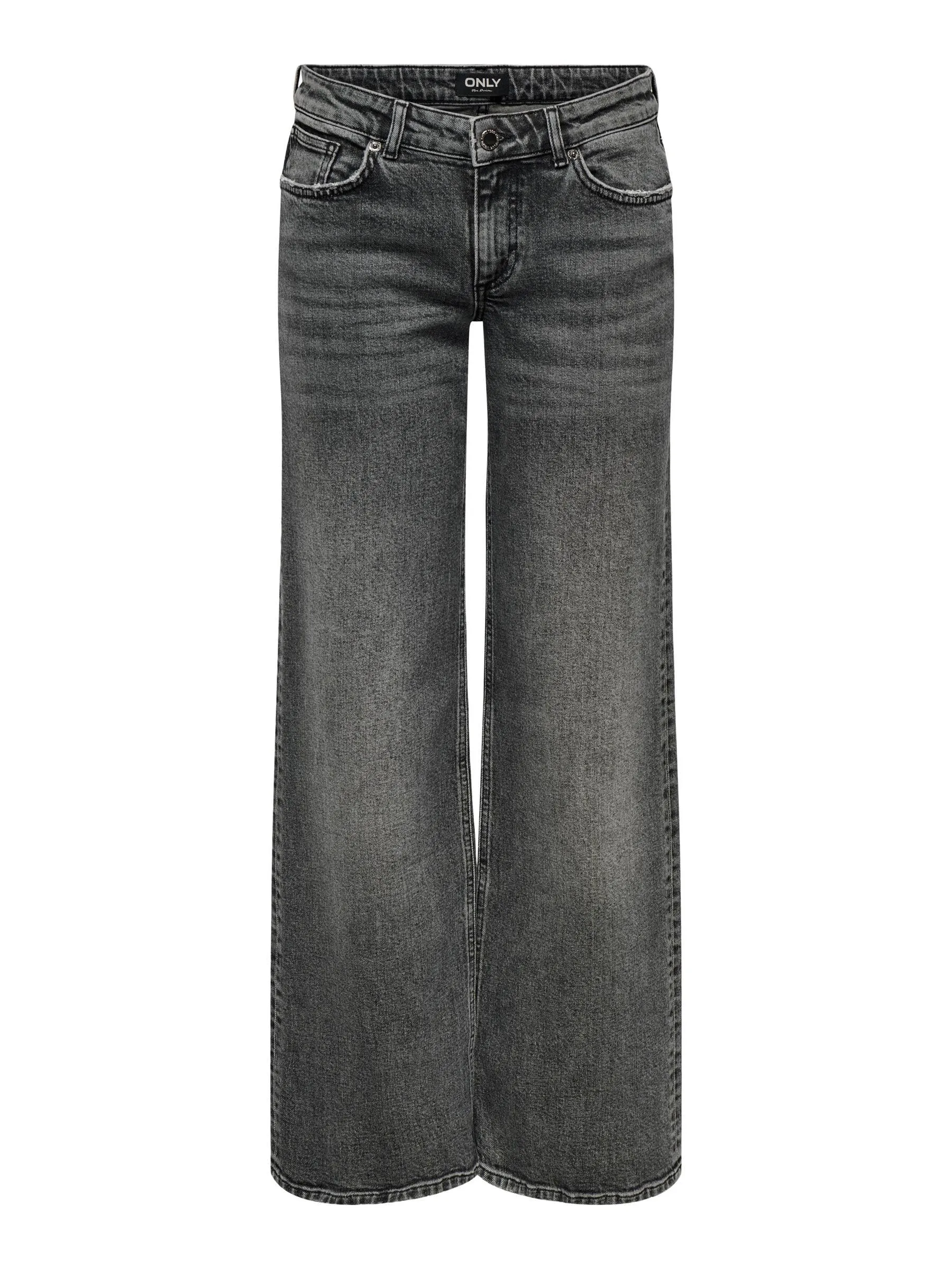 ONLY Jeans Femminili a Gamba Larga ONLJUICY Vita Bassa Jeans Taglio Gamba Ampia, Denim Grigio Scuro