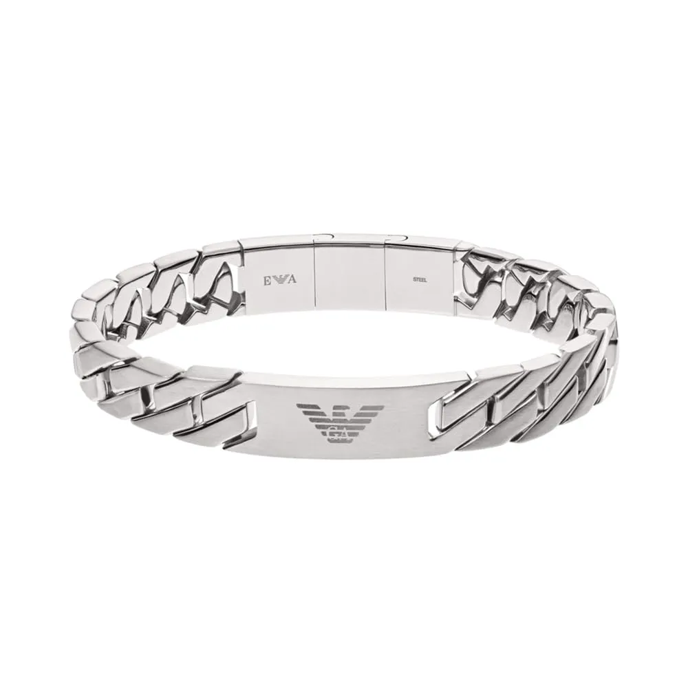 Emporio Armani Bracciale Uomo Heritage in Acciaio Inox Argento