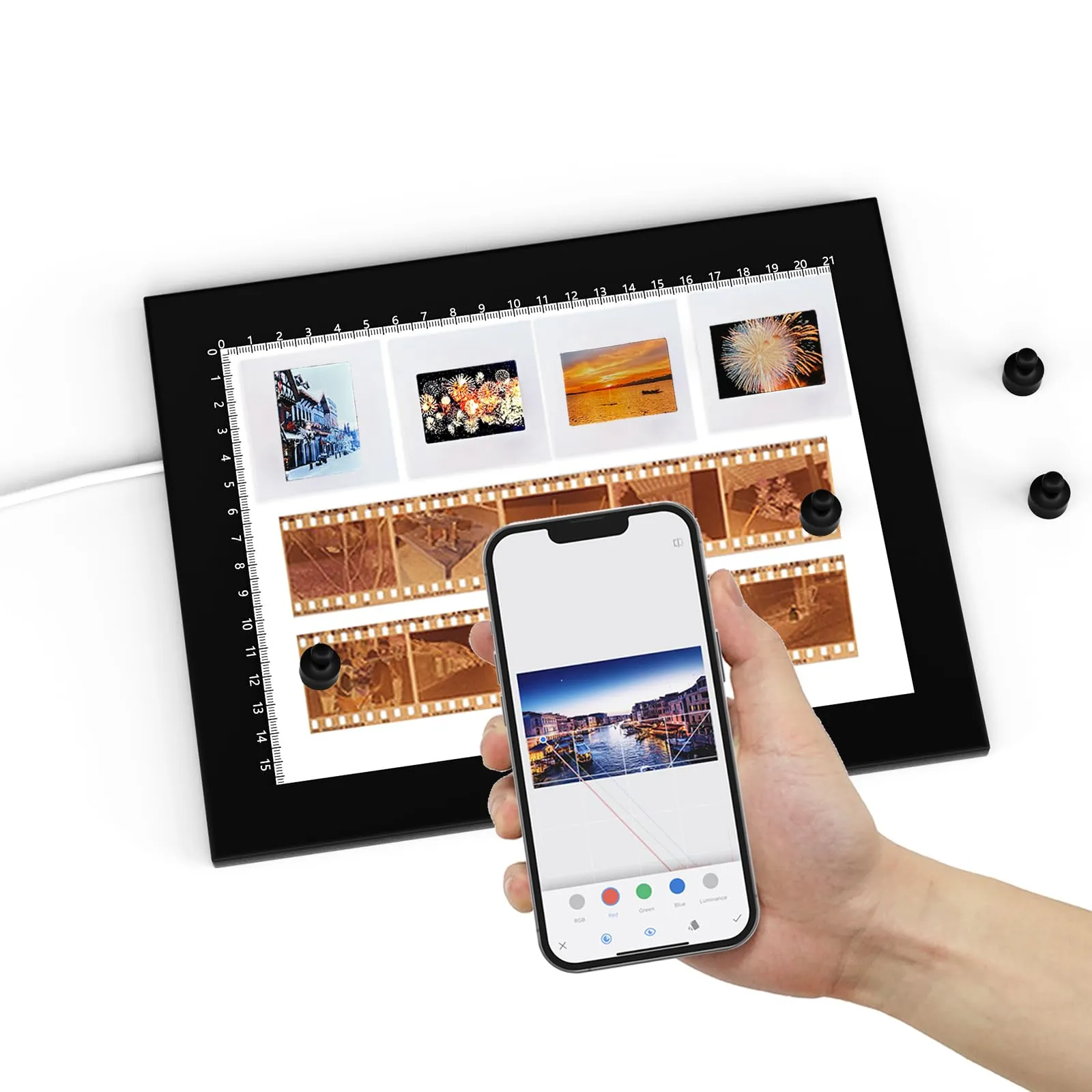 Tavoletta Luminosa per Diapositive e Negativi 21x15 cm, 5600K, Dimmerabile