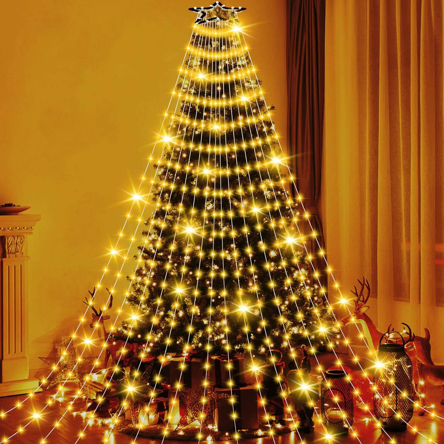 Esvyit Luci Albero di Natale 400 LED Bianco Caldo