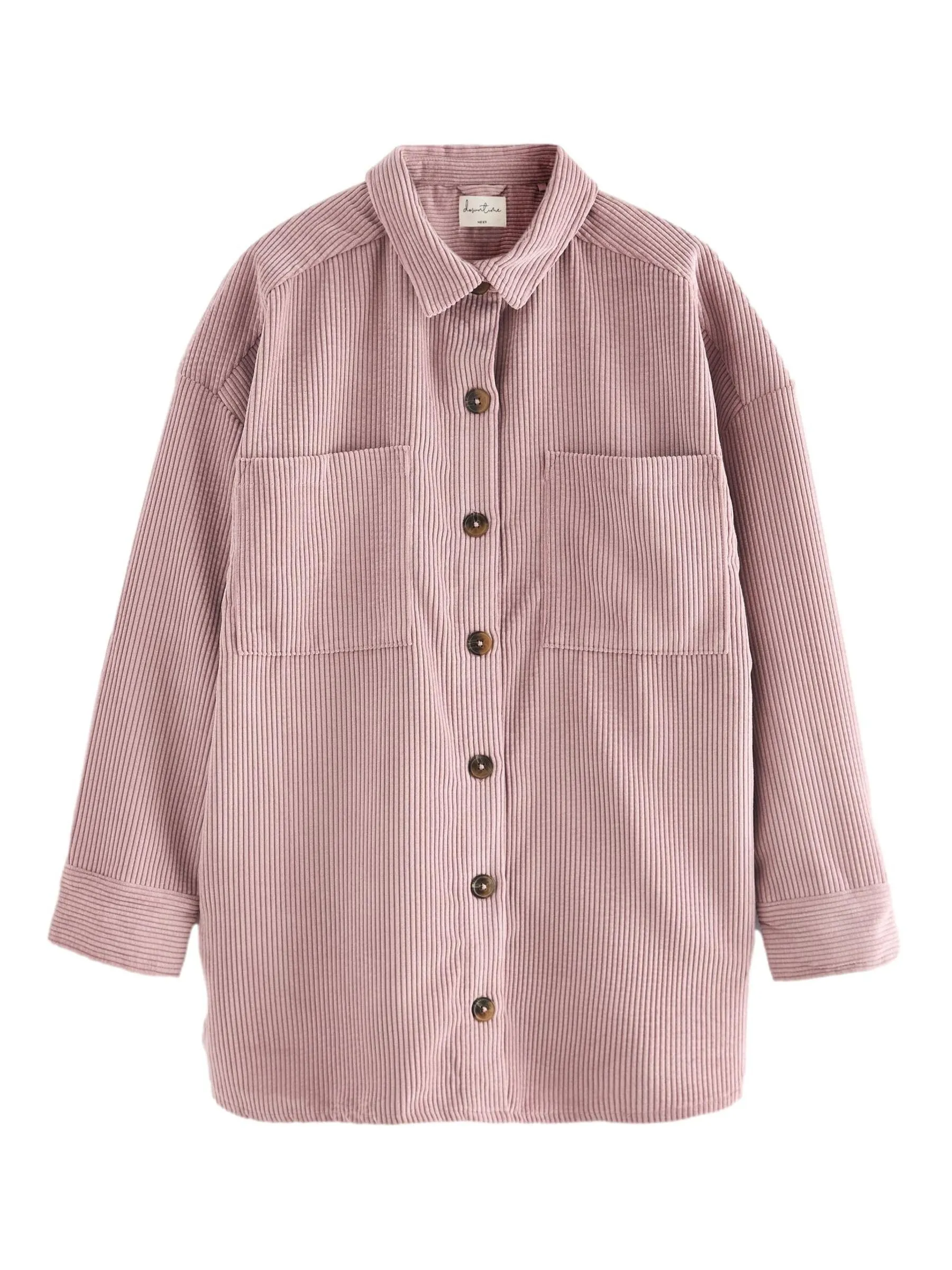 NEXT Giacca Camicia in Velluto Rosa - Shacket Oversized Donna