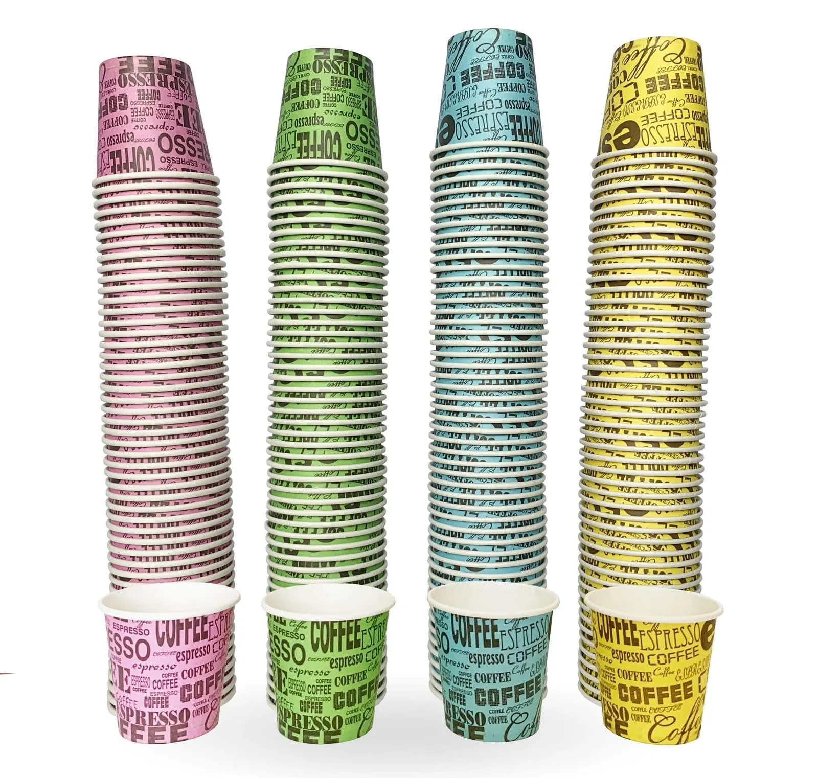 TeamBio 1000 Pz Bicchieri Caffè di Carta Biodegradabili Biocompostabili Tazzine 75ml