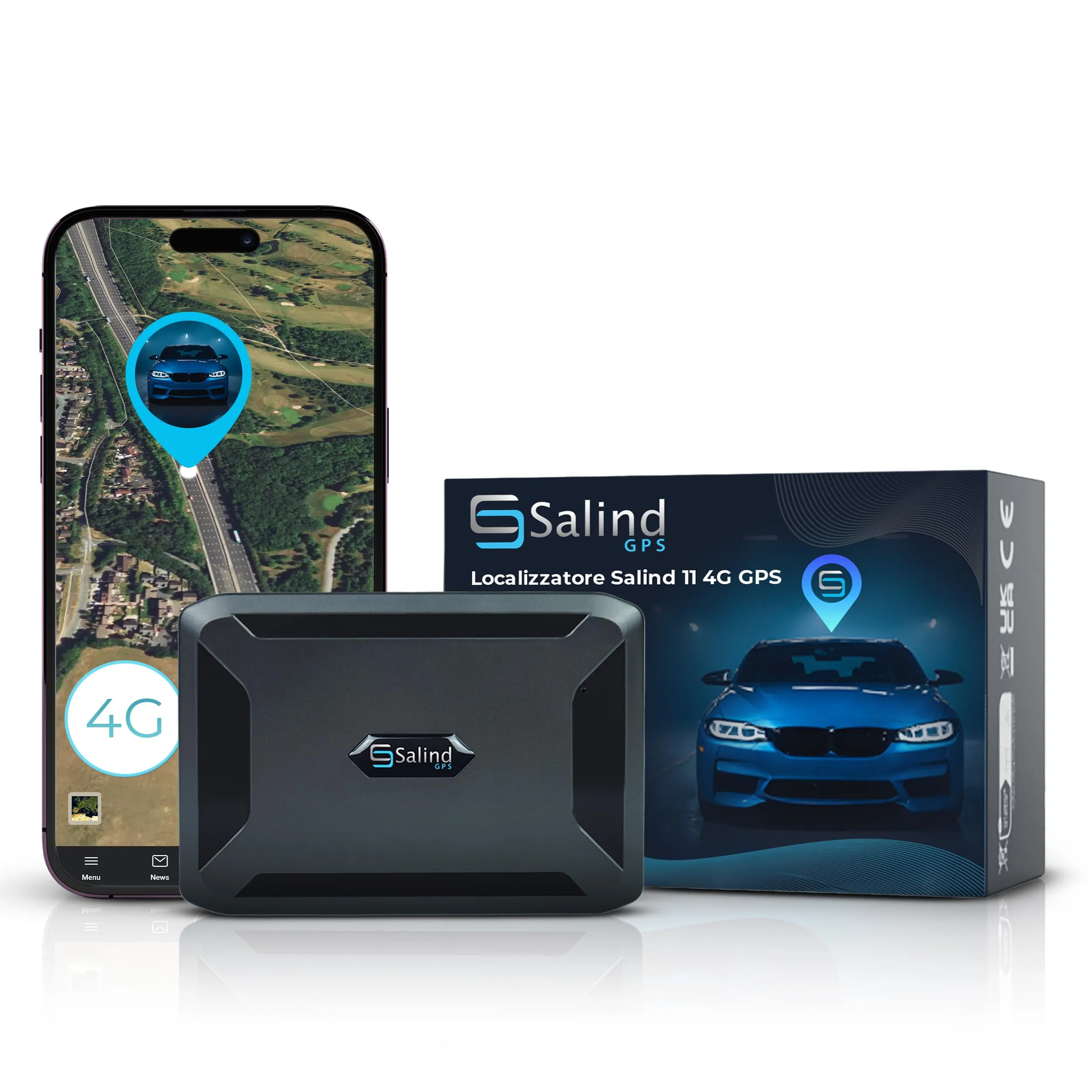 Salind 11 4G - Localizzatore GPS per Auto, Moto e Veicoli con Magnete e Lunga Durata Batteria