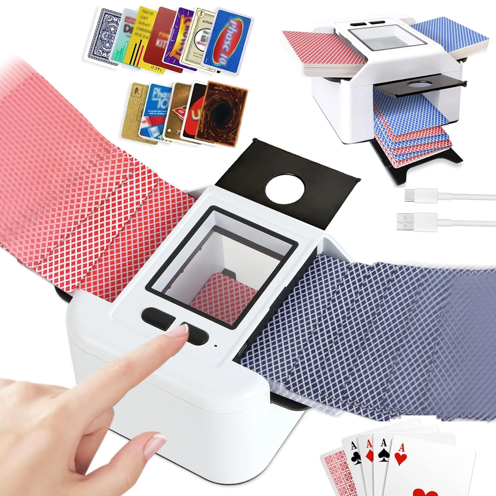 NXPZ Miscelatore Automatico di Carte Elettrico Ricaricabile