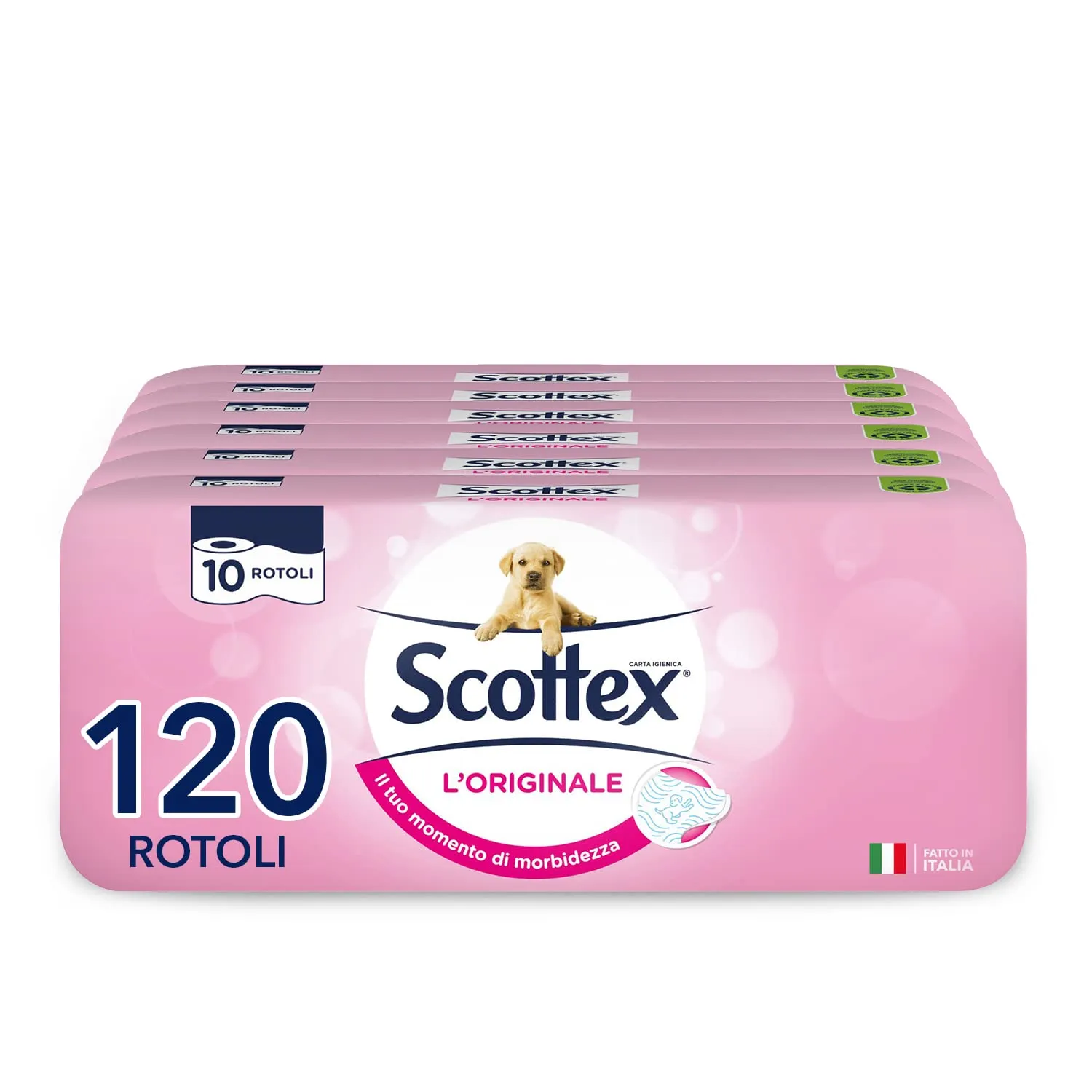 Scottex L'Originale Carta Igienica, Morbida e Assorbente, Pacco Scorta, Fatto in Italia, 120 Rotoli