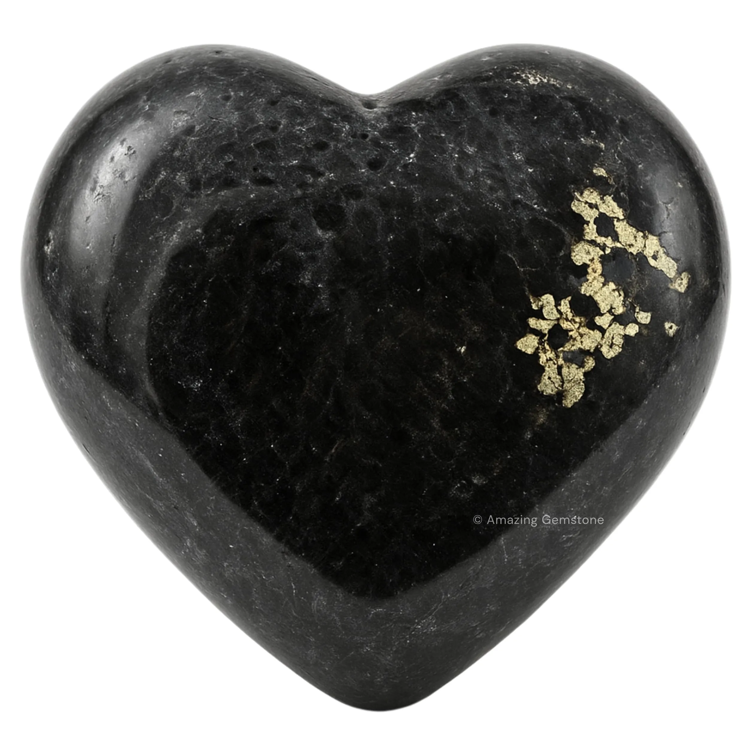 Pietra di Nuummite a Forma di Cuore - Cristallo di Alta Qualità per Crescita Spirituale e Allevio dello Stress