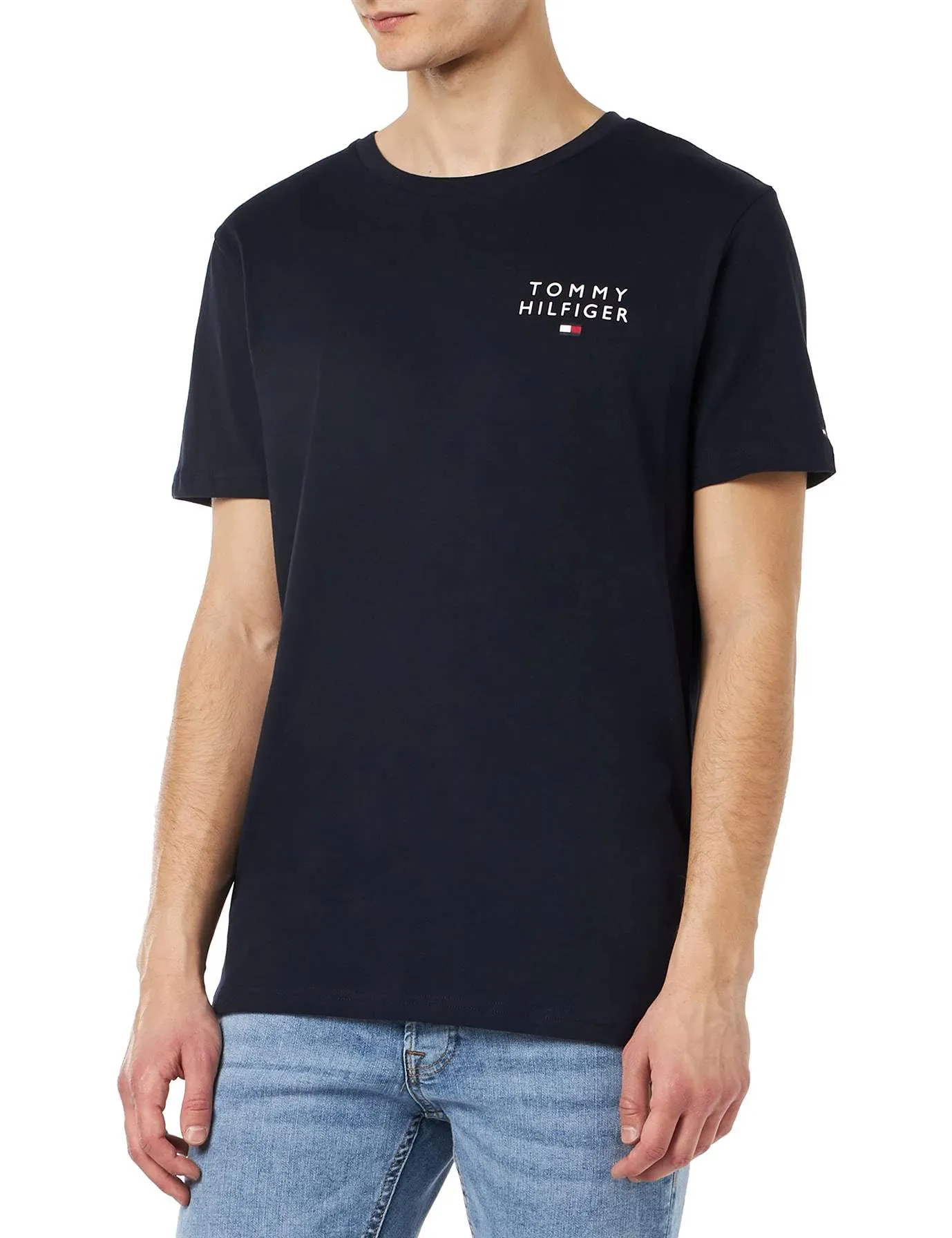 Tommy Hilfiger T-shirt Uomo Logo Blu Desert Sky