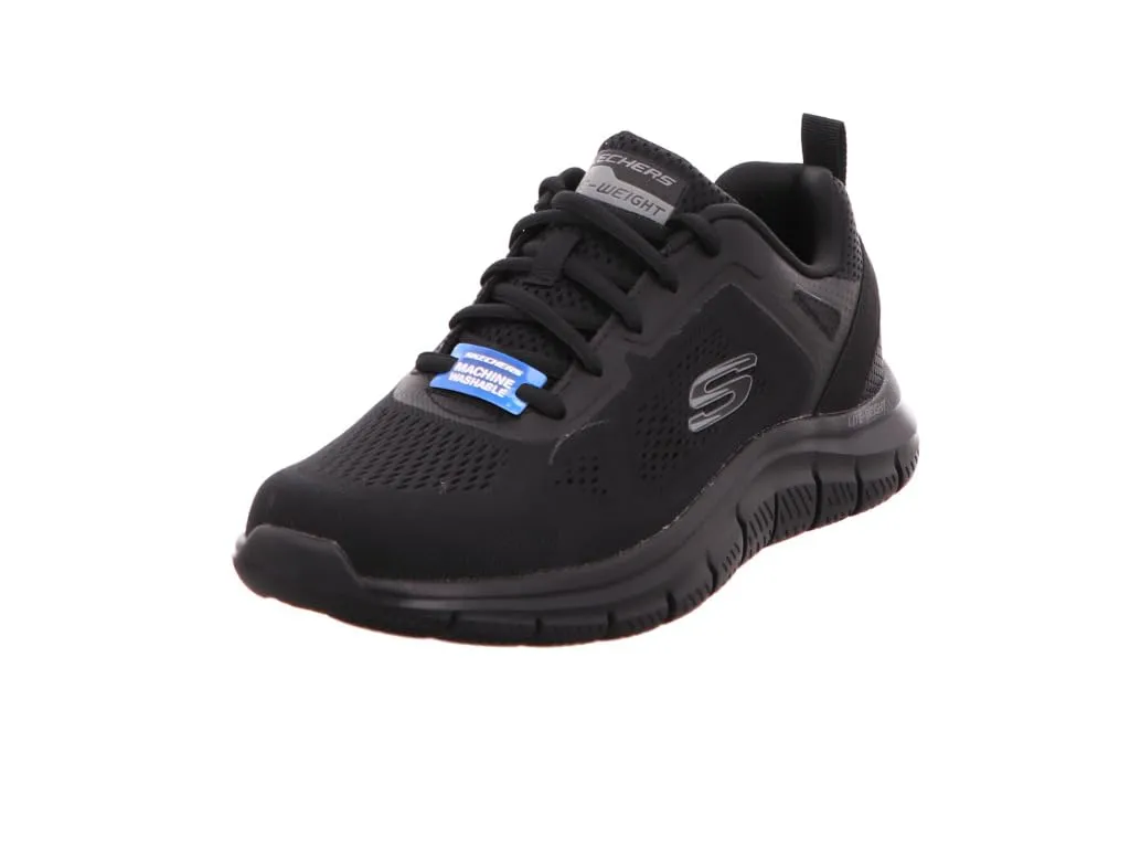 Skechers Track Broader, Scarpe sportive Uomo, Black Mesh Pu, 46 EU