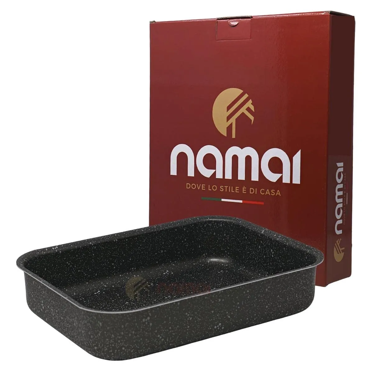 NAMAI Teglia Forno Rettangolare Antiaderente Effetto Pietra 30x22 cm