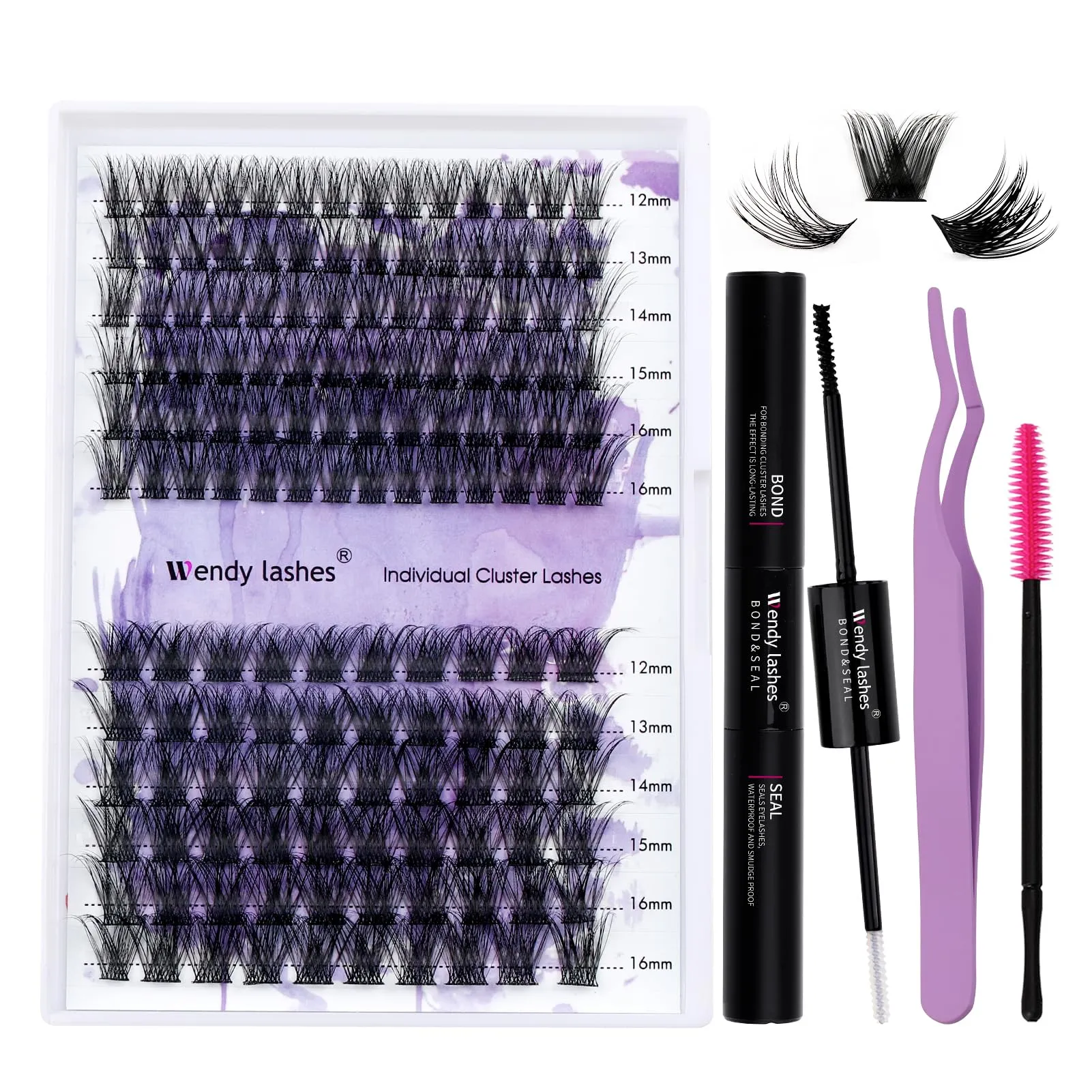 Ciglia Finte Ciuffetti Kit Lash Extension D Curl 0.07mm Mix 12-16mm WENDY LASHES