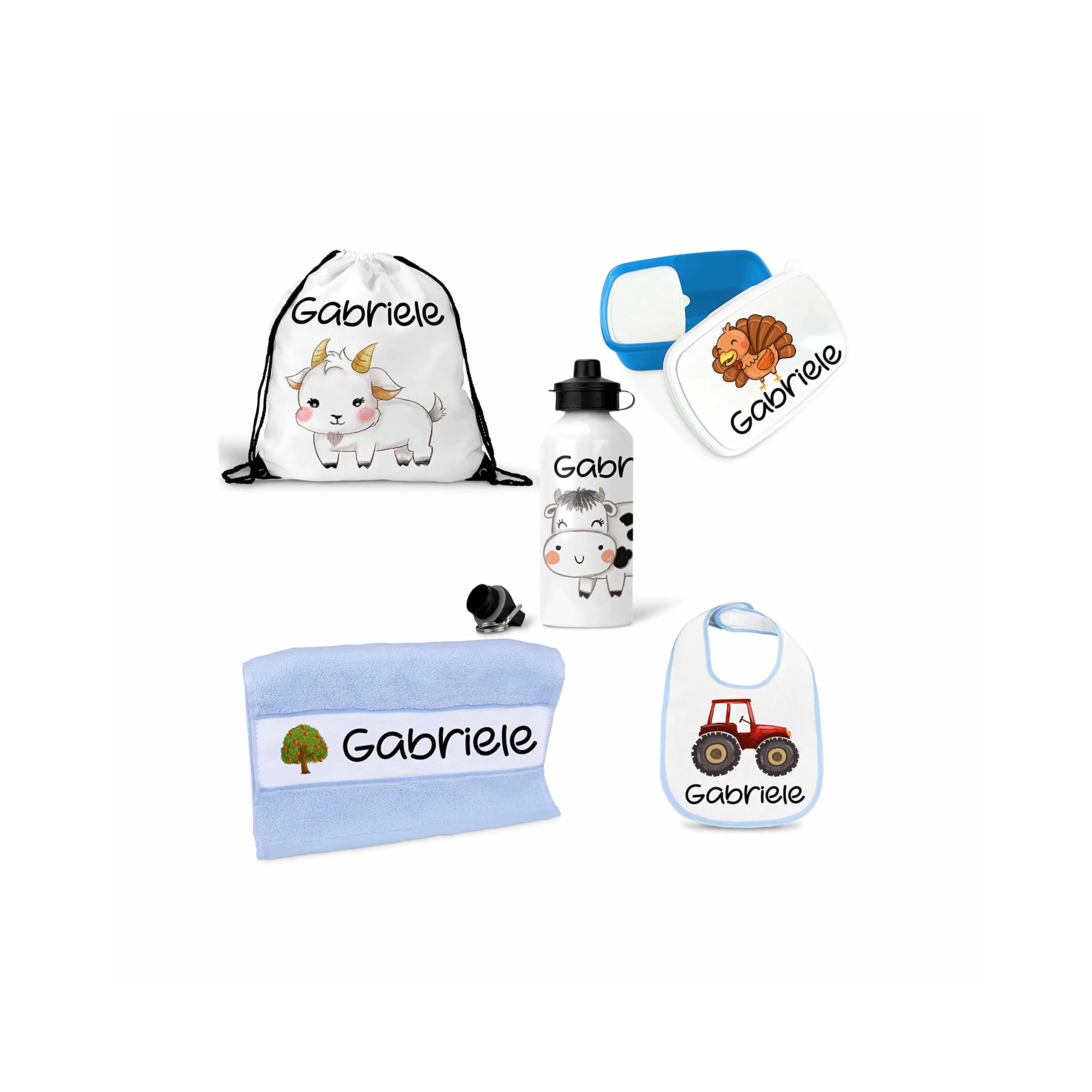 Set Coordinato Personalizzato Fattoria Animali per Scuola e Asilo