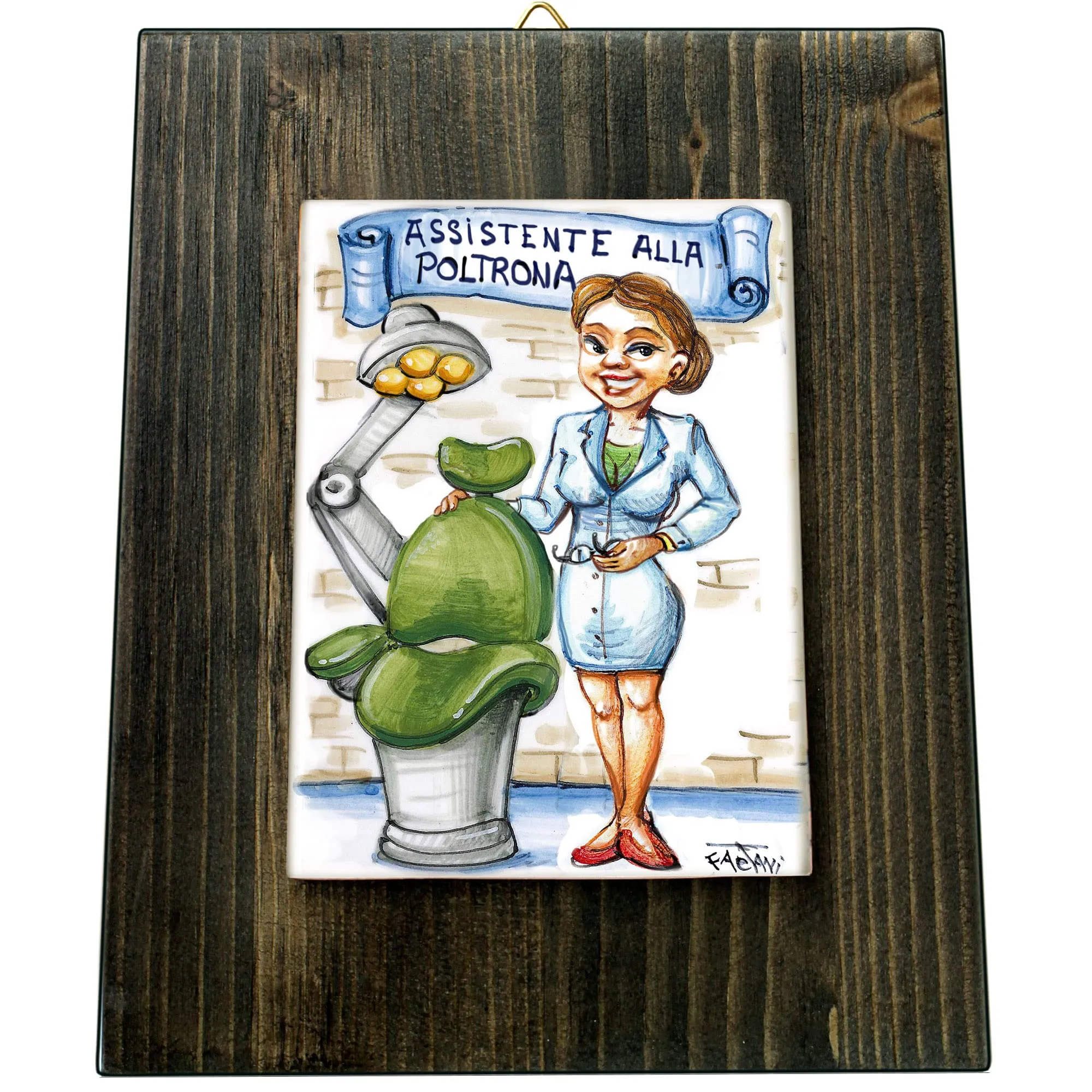 Quadretto "Assistente alla Poltrona" - Idea Regalo Simpatica Artigianale