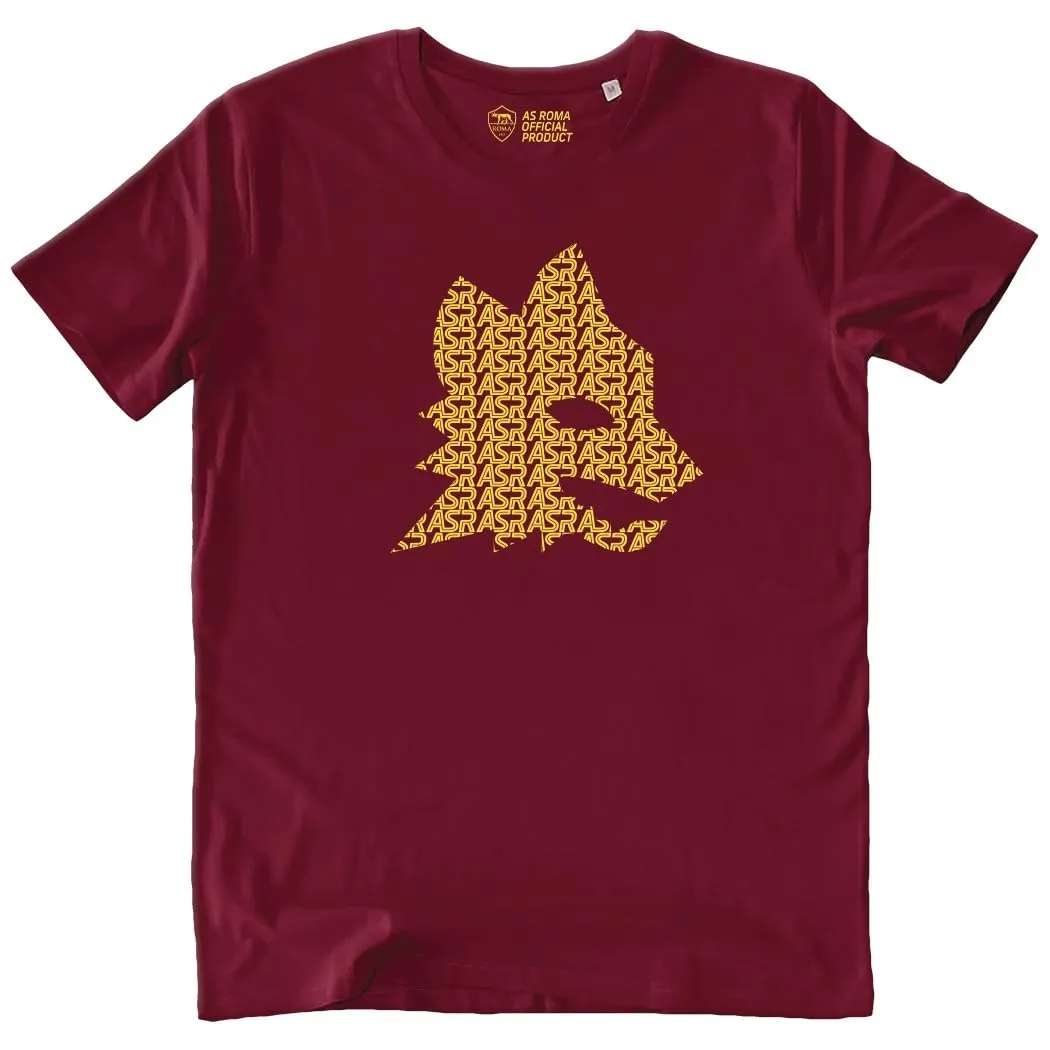 AS Roma T-Shirt Lupetto Stampato Adulto Rossa L