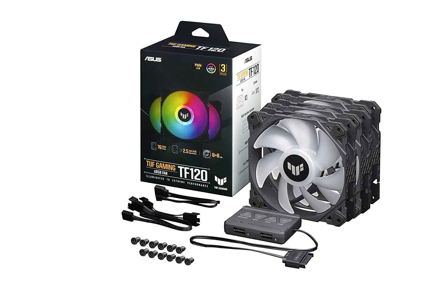 ASUS TUF Gaming TF120 ARGB - Kit di 3 Ventole da 120mm